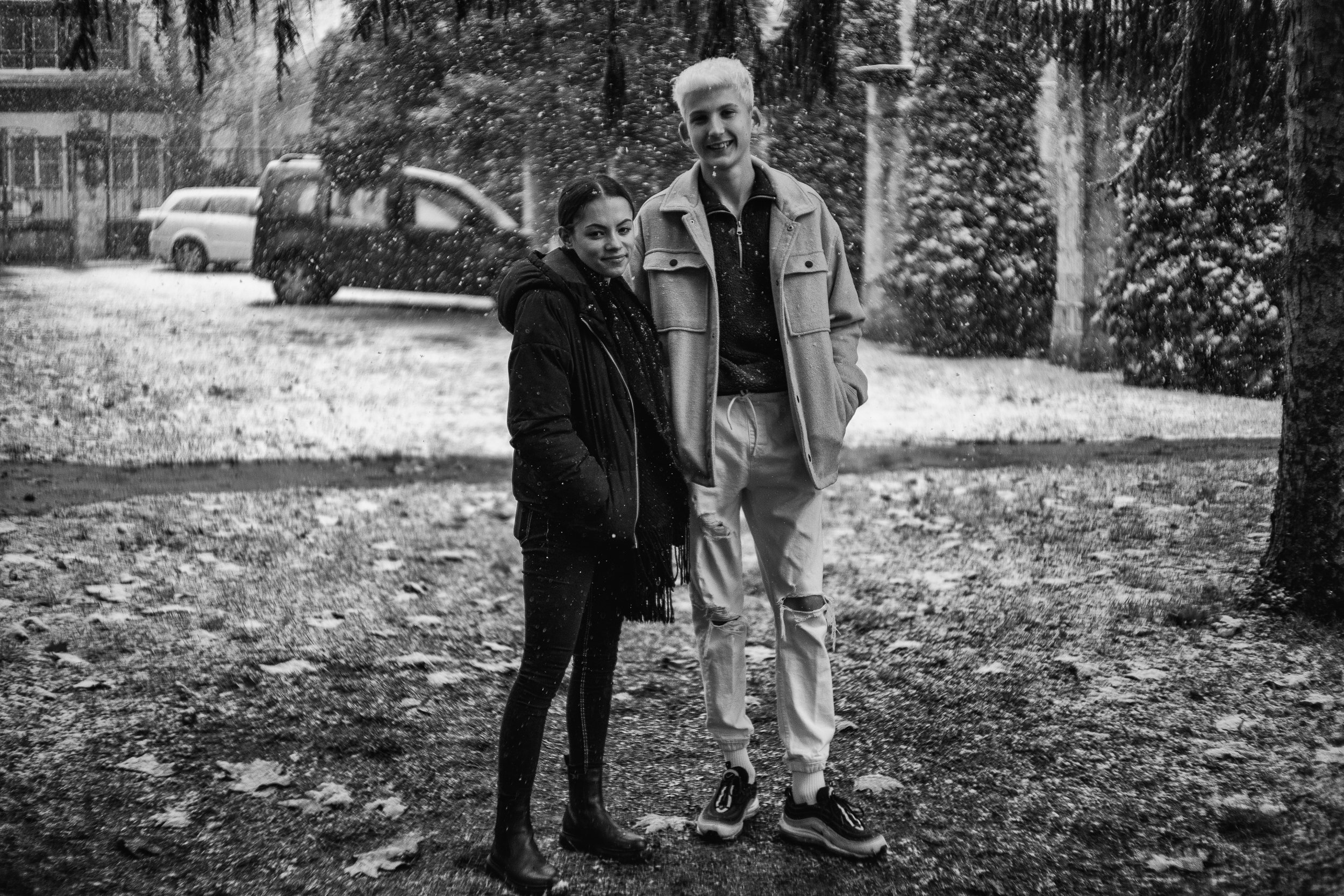 Art students in the increasingly rare snowfall - 2023