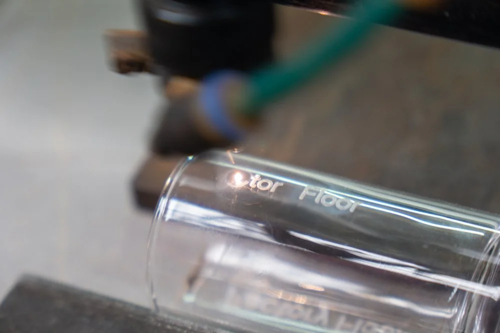 Laser Etched personalised glass