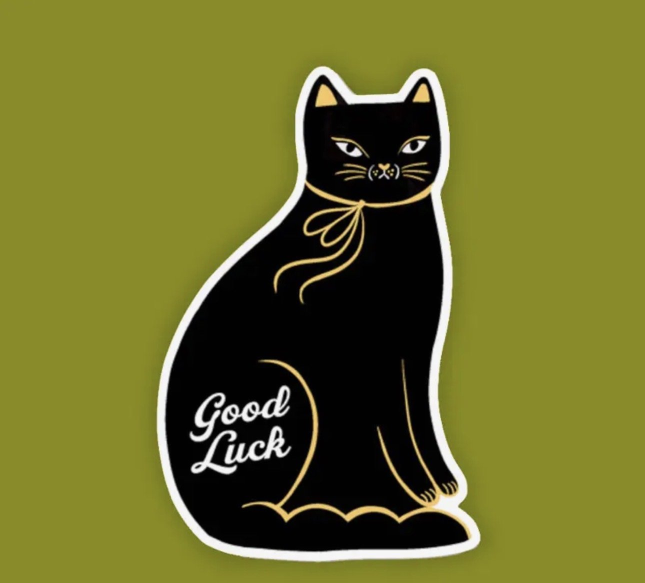 Good Luck Black Cat Sticker