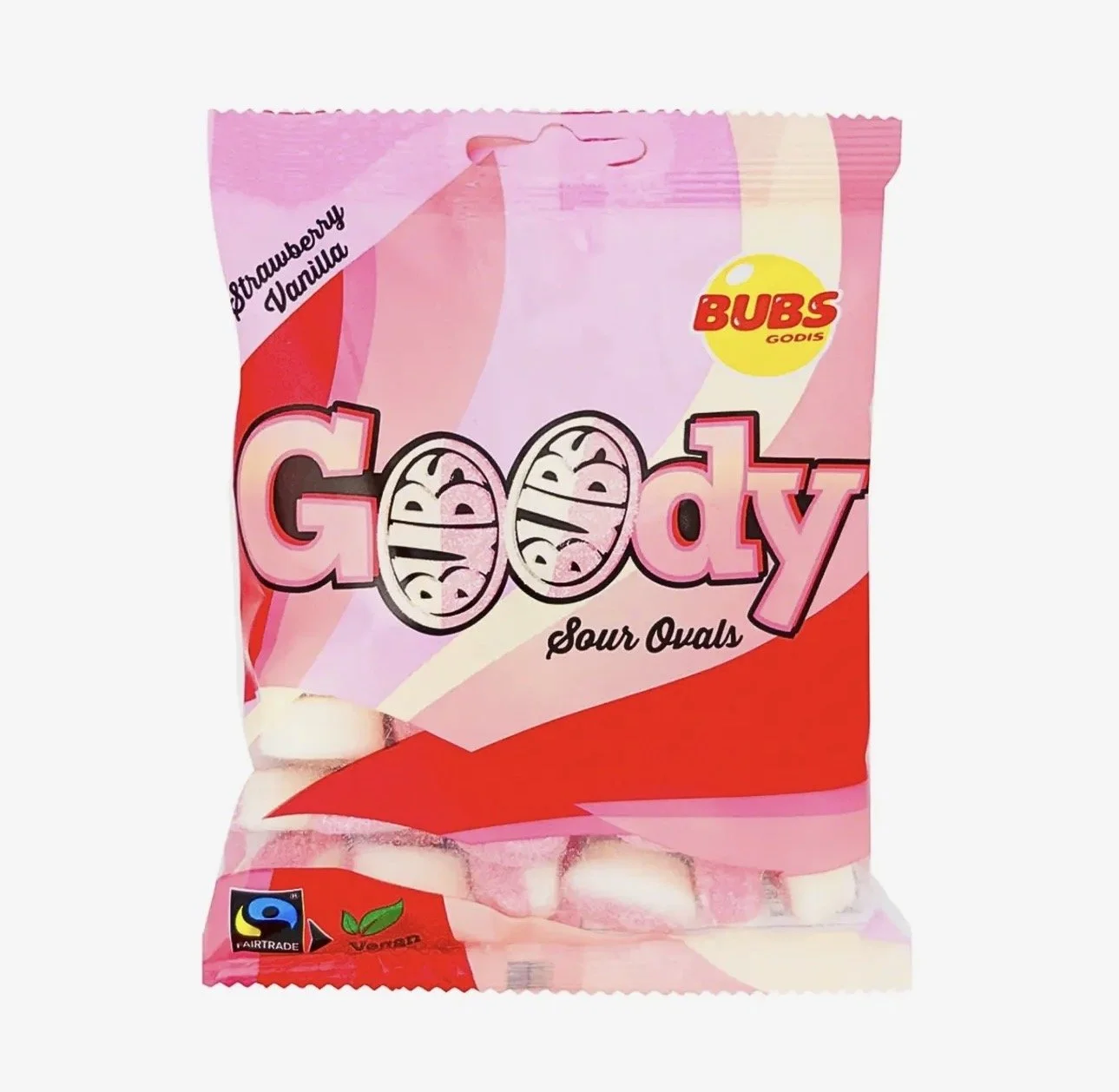 Bubs Goody Sour Strawberry Vanilla Ovals Sweden