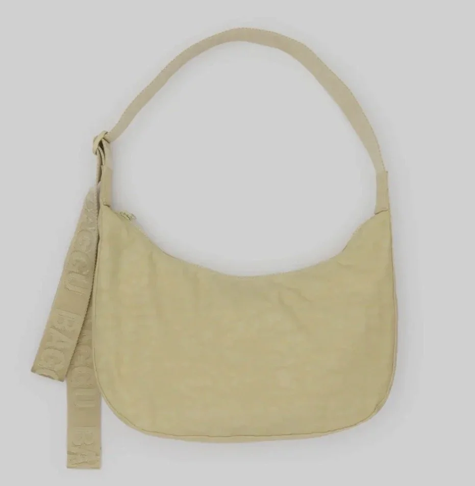 Medium Nylon Crescent Bag Butter