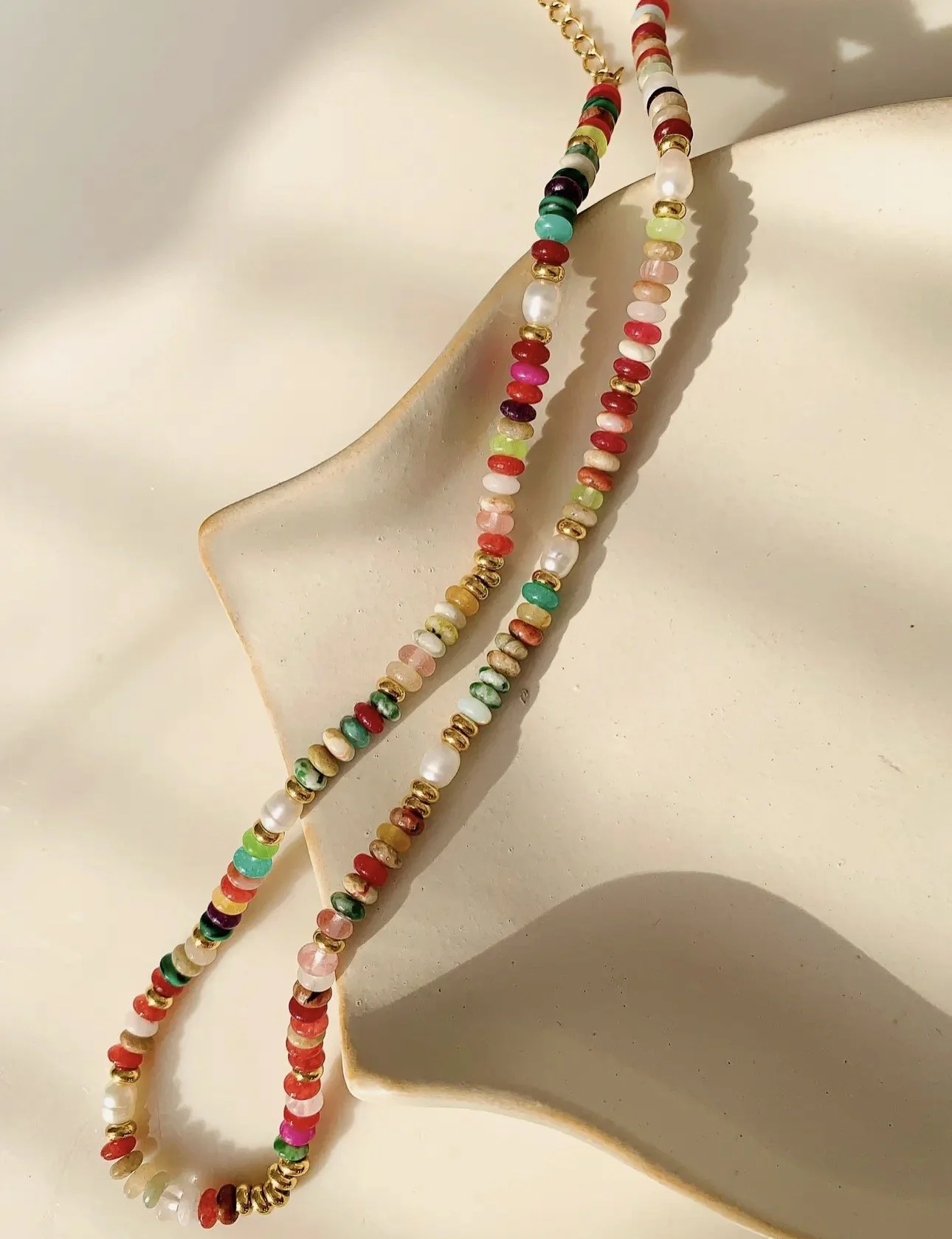 Estelle Beaded Multi Color Necklace