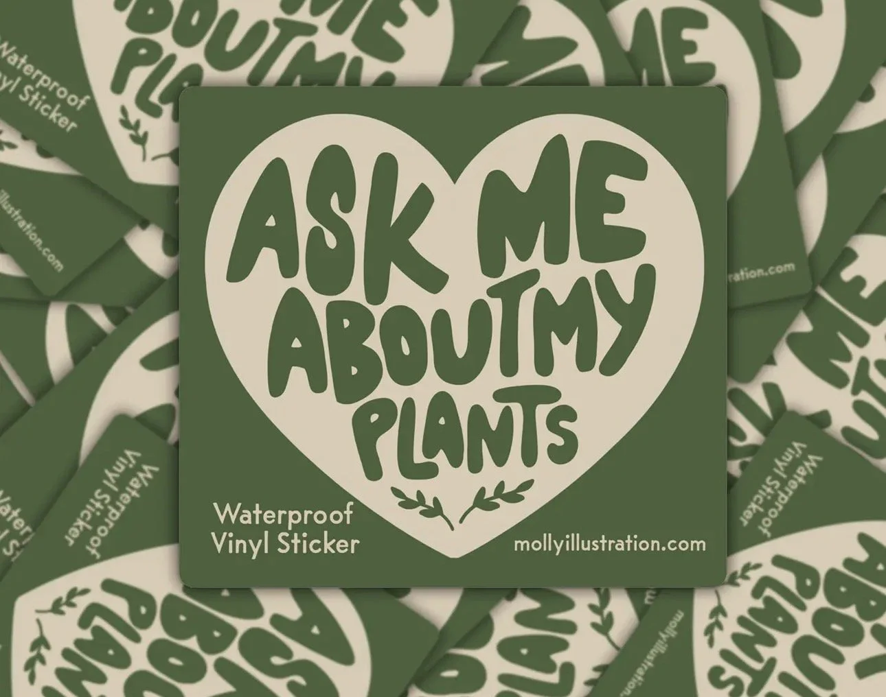 Ask Me About My Plants Waterproof Vinyl Sticker