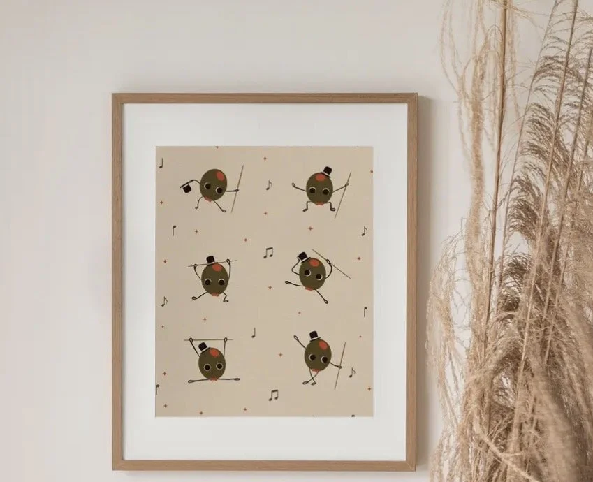 Dancing Olive Food Lover Art Print