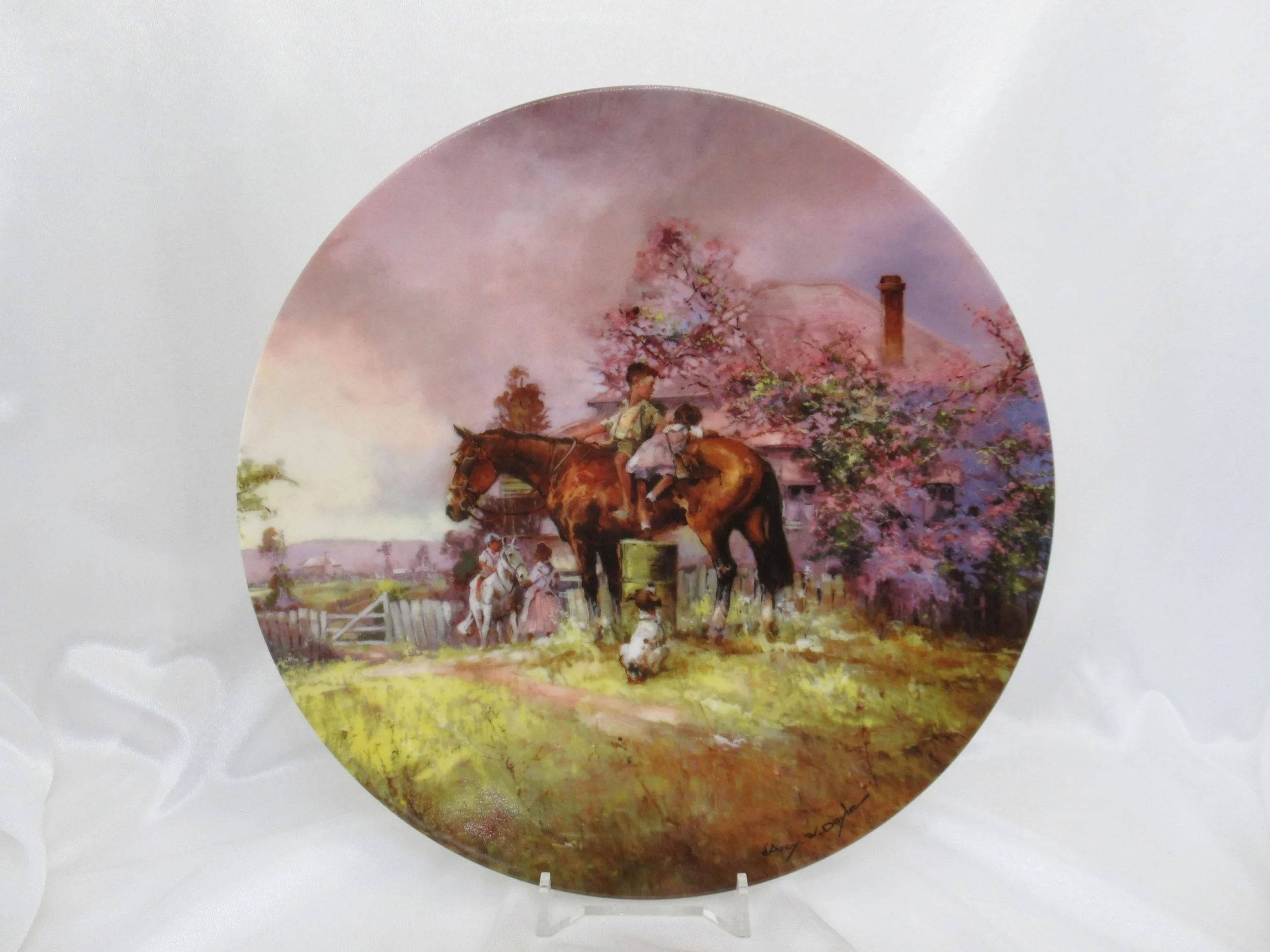 Rosies Vintage and Nik Naks Vintage Limited Edition Art Display Plate D'Arcy Doyle "Off to School" Bendigo Pottery Australia.