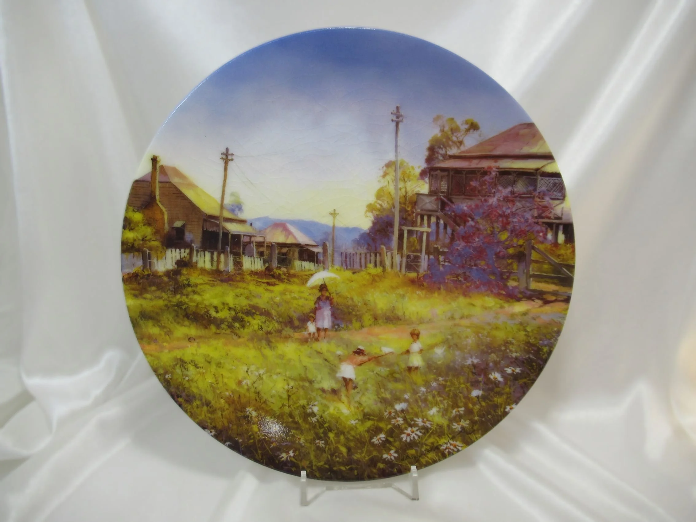 Rosies Vintage and Nik Naks Vintage Limited Edition Art Display Plate D'Arcy Doyle "Butterfly Hunt" Bendigo Pottery Australia.