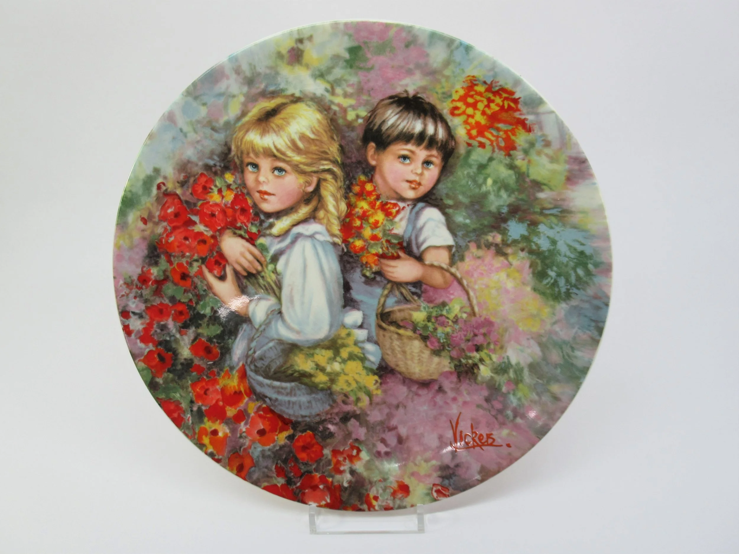 Rosies Vintage and Nik Naks Vintage Wedgwood Mary Vickers Art Display Plate Three Our Garden.
