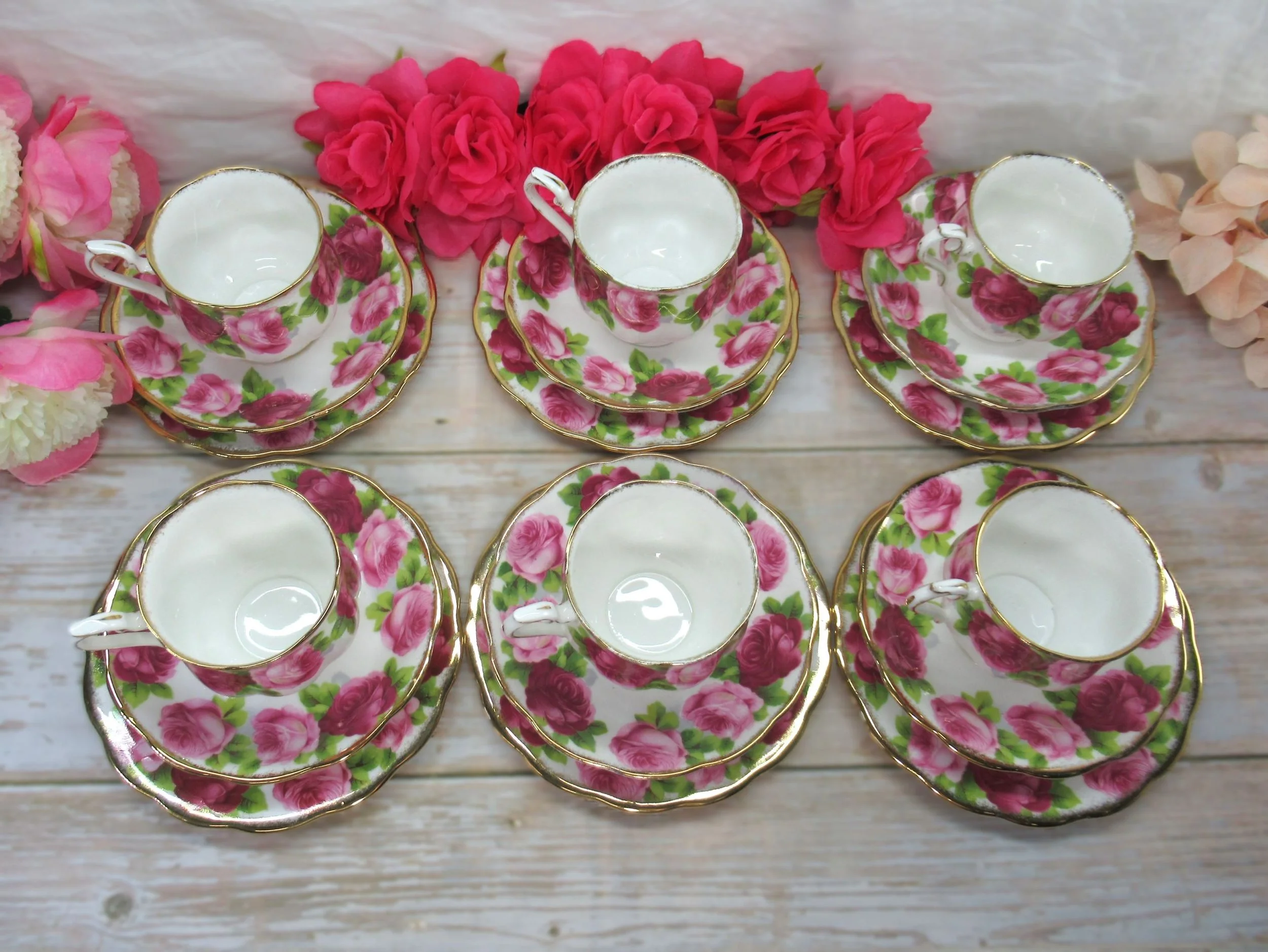 Vintage Royal Albert Teacup Trio Bone China 3 Piece Sets Old 