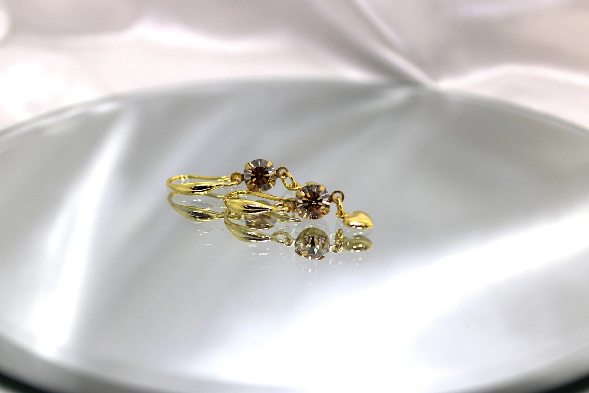 Rosies Vintage and Nik Naks Handcrafted Unique Gold-Plated Vintage Crystal Earrings