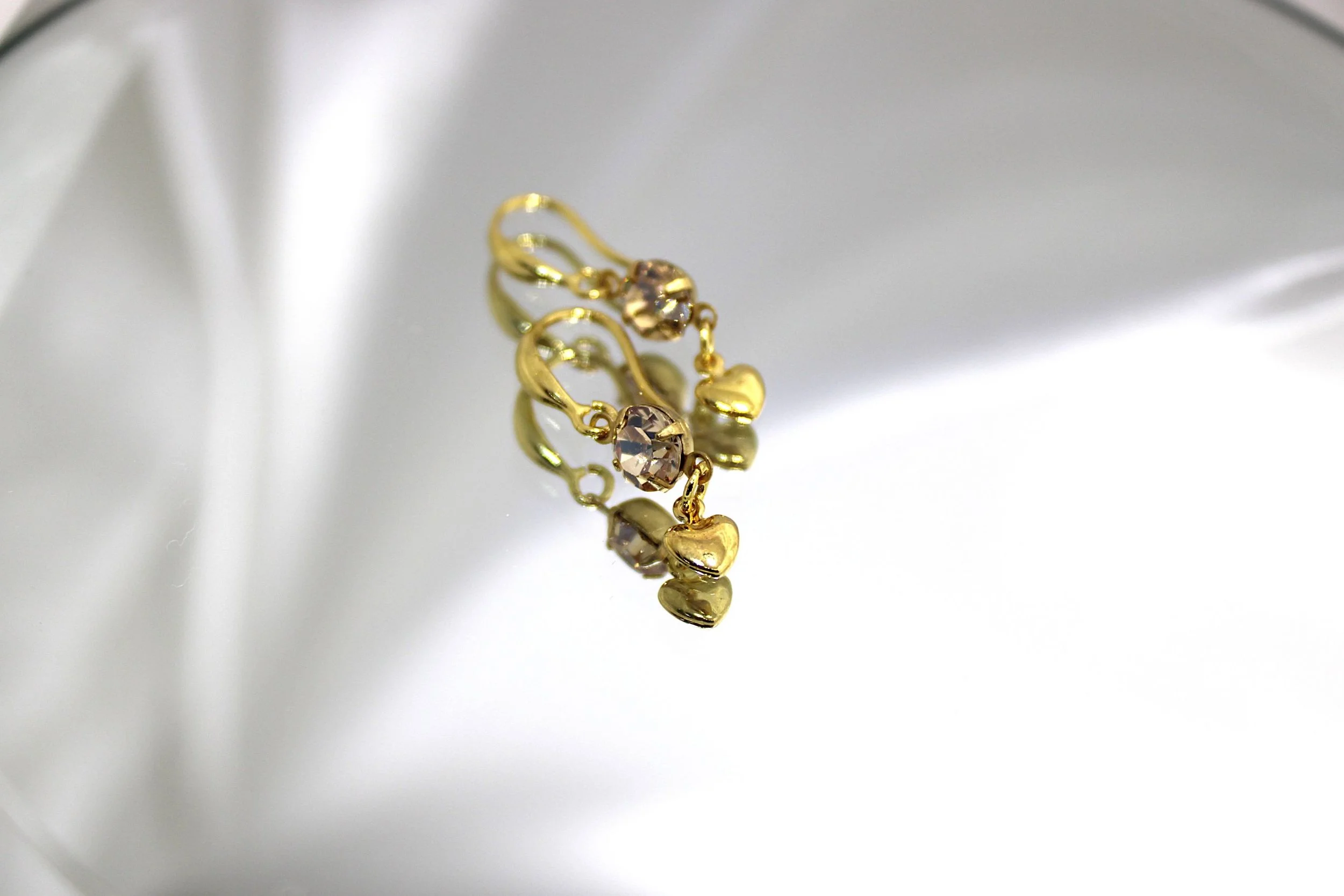 Handcrafted Unique Gold-Plated Vintage Crystal Earrings