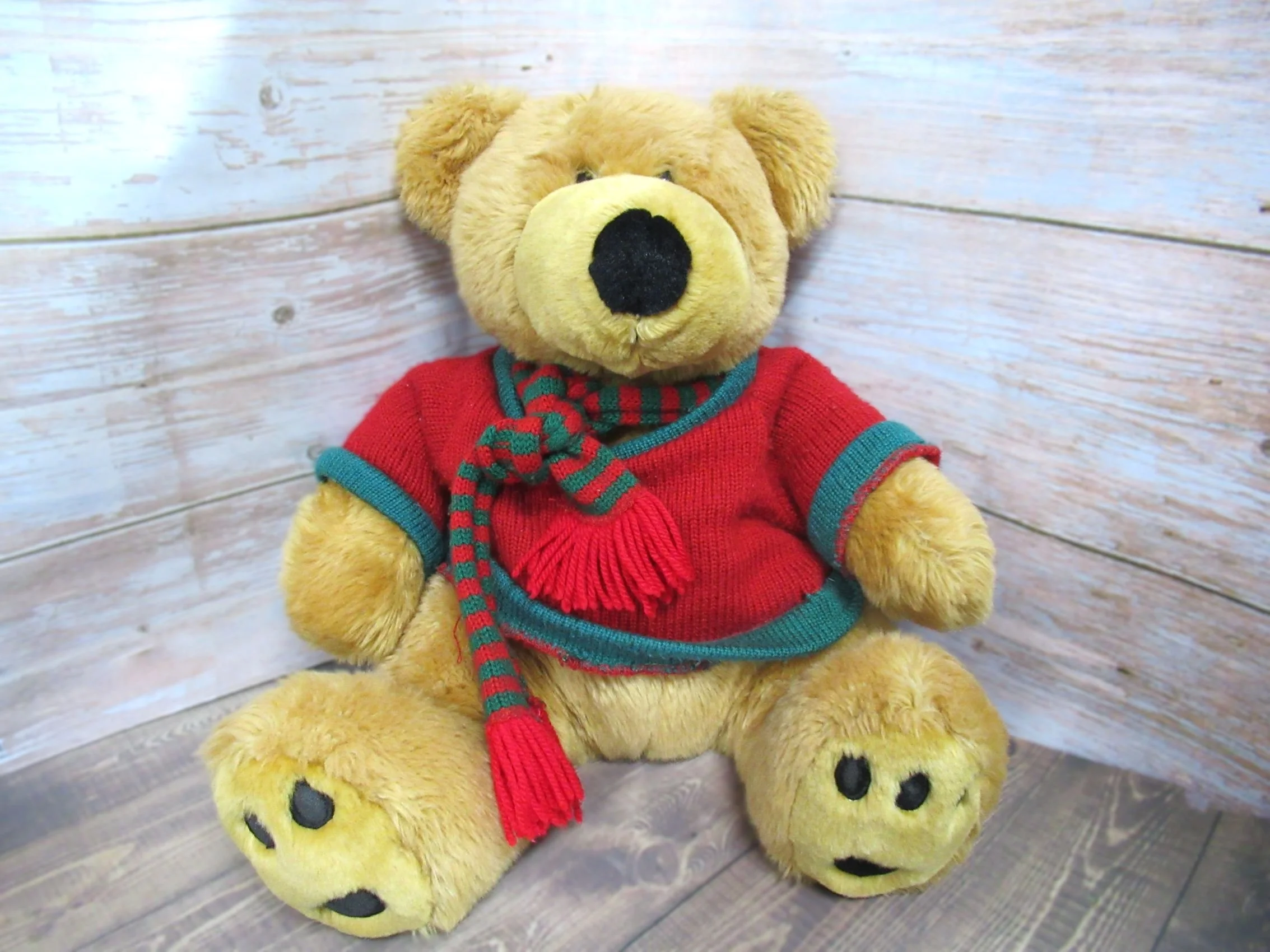 Rosies Vintage and Nik Naks  Vintage 2001 Myer Christmas Bear "Rex" – 34 cm Collectible Plush with Holiday Jumper