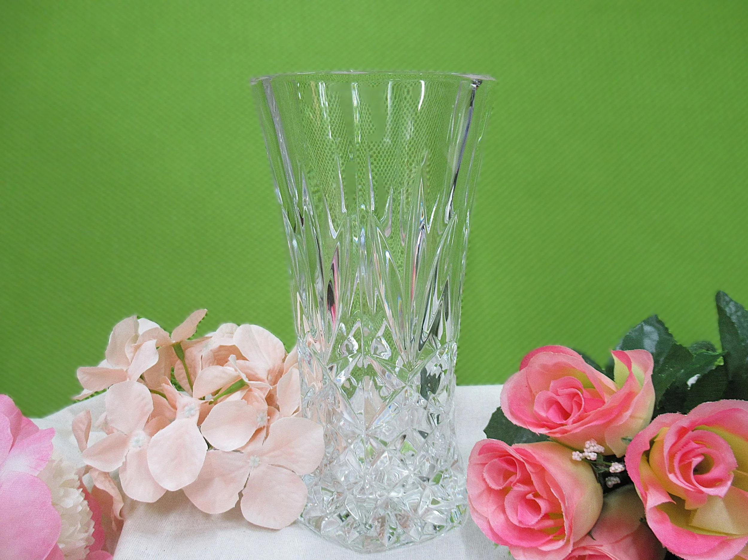 Rosies Vintage and Nik Naks Vintage Lead Crystal RCR Large Flower Vase Italy 8.35".