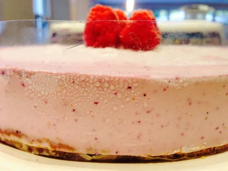 Raw Vegan Frozen Raspberry Cheesecake
