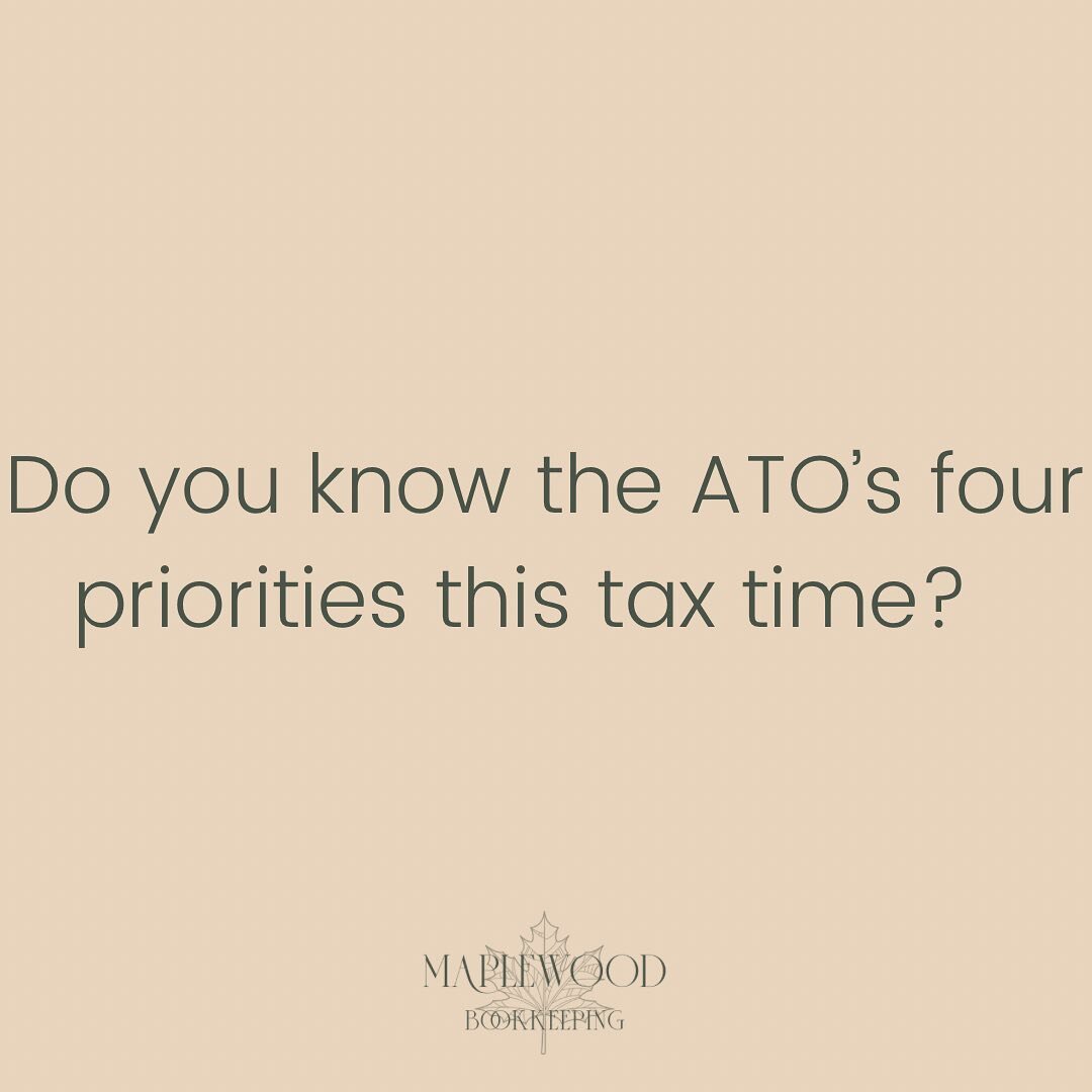 👇🏼
&bull; Record keeping
&bull; Work related expenses
&bull; Rental property income and deductions
&bull; Capital gains from crypto assets, property and shares

In case you thought we were joking, record keeping matters and the ATO are all over it.