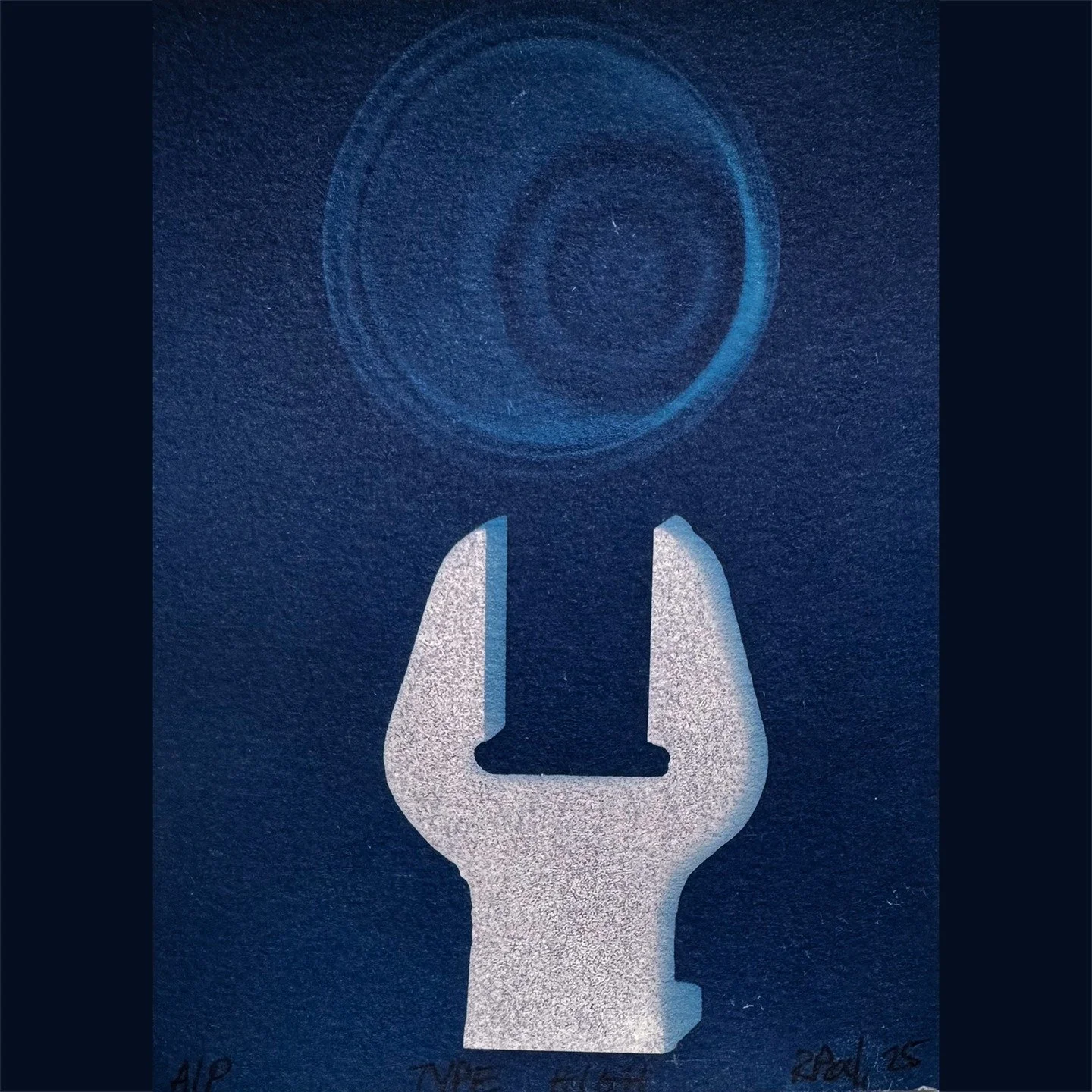 &ldquo;Third Eye, Type High&rdquo;

🦋 Photogram 
of Vintage Letterpress Type Gauge
&amp; Plastic Condiment Cup
on Canson Watercolor 300gsm 

Photograms are so effortlessly enchanting and cool! The joy of simplicity. 

#cyanotype&nbsp;#cyanotypeprint