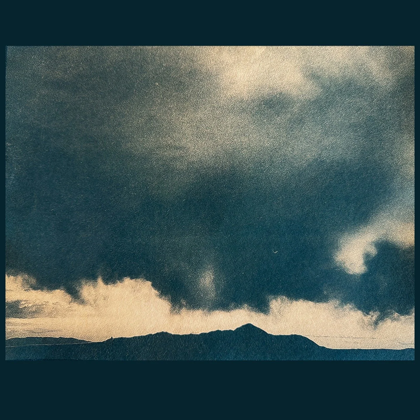 &ldquo;Storm Over Ute Mountain&rdquo;

🦋 Cyanotype
of Original Photo
toned with Borax and Black Tea, 
on Hahnem&uuml;hle Bamboo Mixed Media, 265gsm, 11&rdquo;x15&rdquo; 
and on Canson Montval, 300gsm, 
4&rdquo;x5&rdquo; on 5&quot;x7&quot; card

I&rs