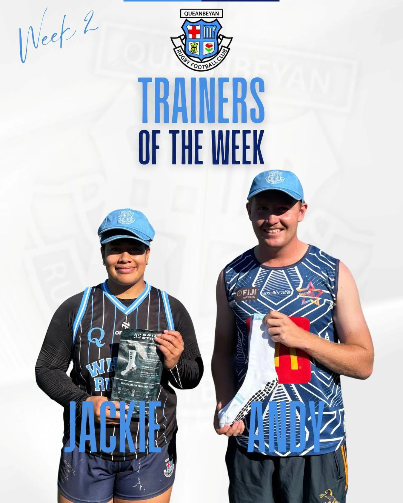 WEEK 2 TRAINERS OF THE WEEK 🔥

Both Jackie and Andy ripped in hard this week and stood out among the rest. Get down to training this week, the season is just around the corner!
