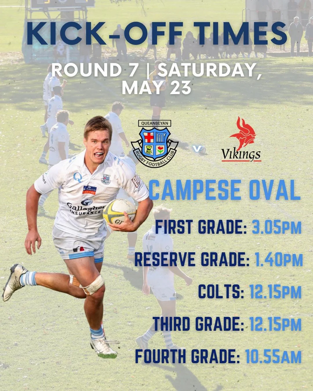 Round 7. Home turf. Family &amp; Community Day 🤍💙
A big day at Campese Field as we welcome our Whites families, supporters and wider community, while proudly supporting our charity partner RUN DIPG.
Get down, get loud and back the boys 💪🏻