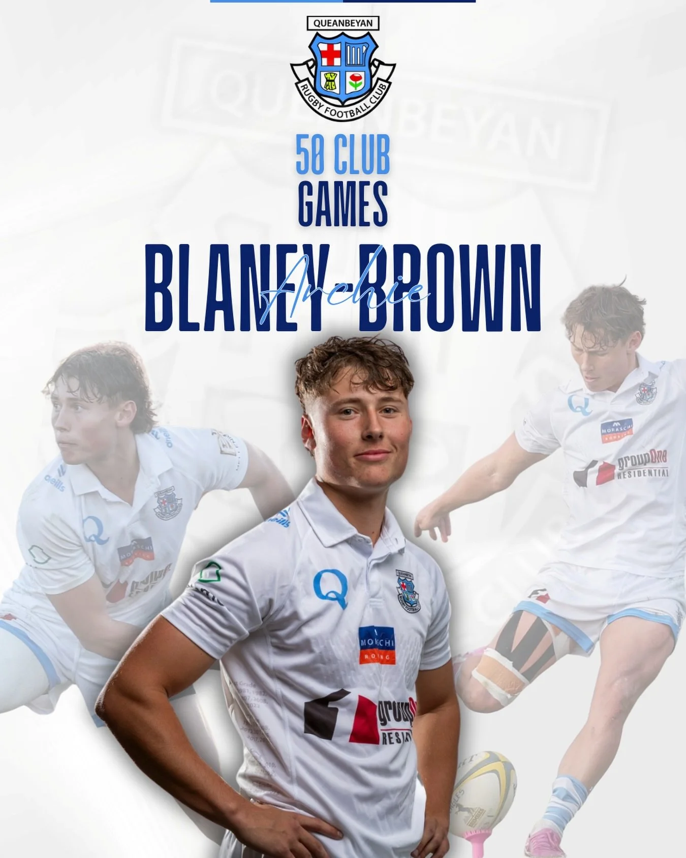 Another milestone this weekend! 

ABB will tally up his 50th for the club this Saturday at home against Vikings. 

Archie has been at the club since 2023 and has since won a Colts Premiership and an abundance of awards throughout second grade. He has
