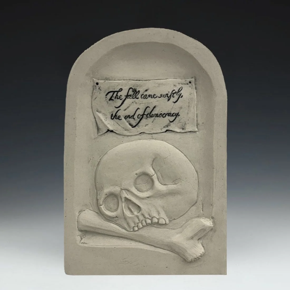 Gallery One Eileen Sackman: Midnight Ride
 opening Friday

Title- The Fall Came Quickly, The End of Democracy. wheel thrown and hand built porcelain.

Title- Wilted Nation . wheel thrown and hand built porcelain

Midnight Ride is a contemplative cera
