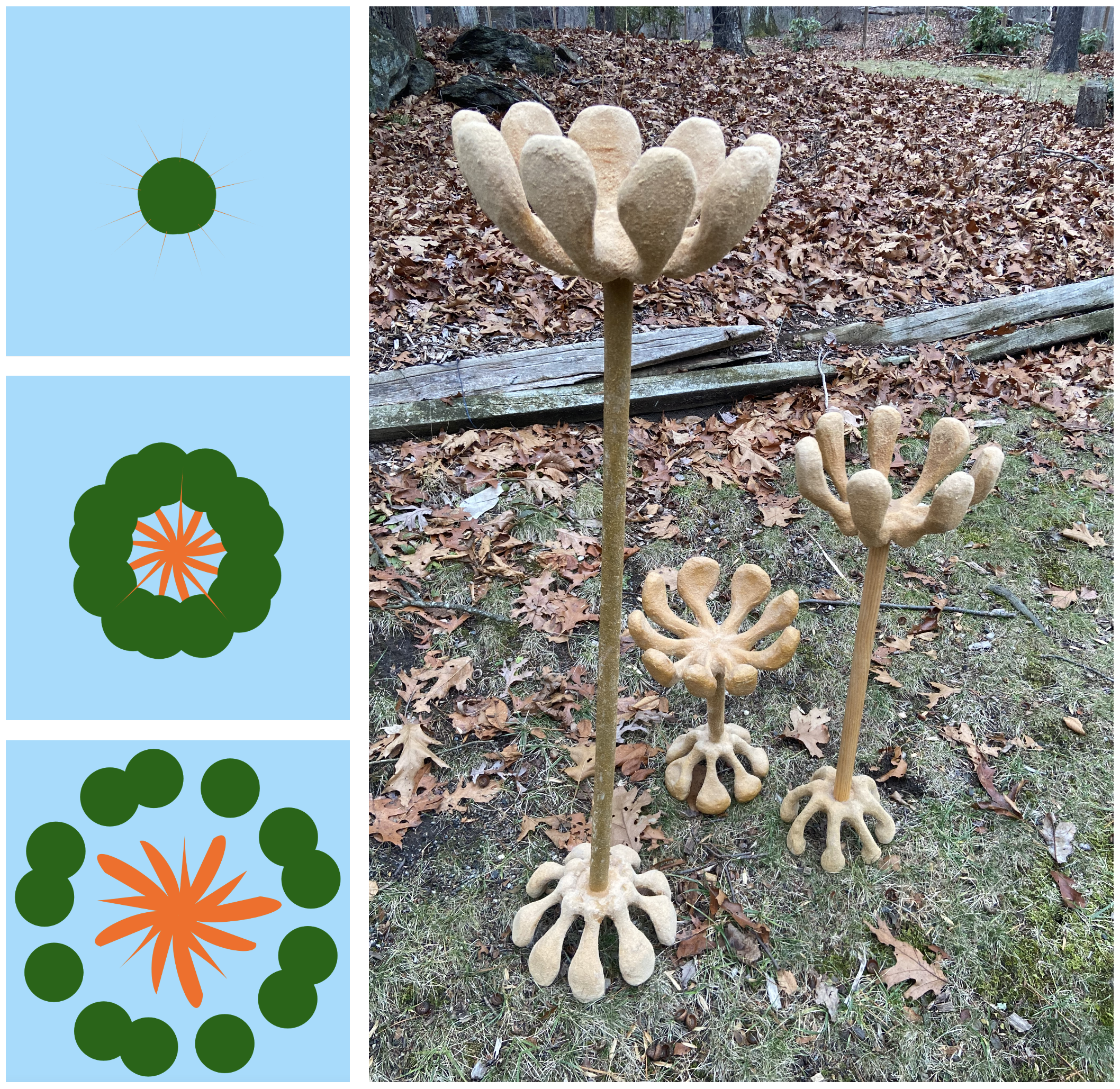 "Antheridium," 2022, wood, sawdust, glue, javascript
