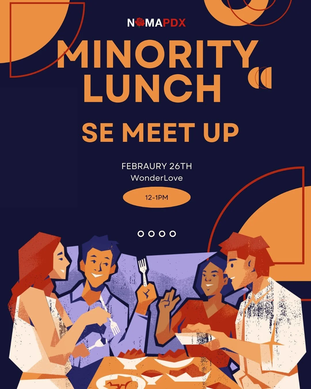 We got 2 lunch time events this month - to help break up the screen time of the workday. 

Reach out to Ana if you have questions about going to the 🌇downtown meet up 🏙️

Reach out to Omar if you have questions about going to the 🏭SE meet up🏘️

L