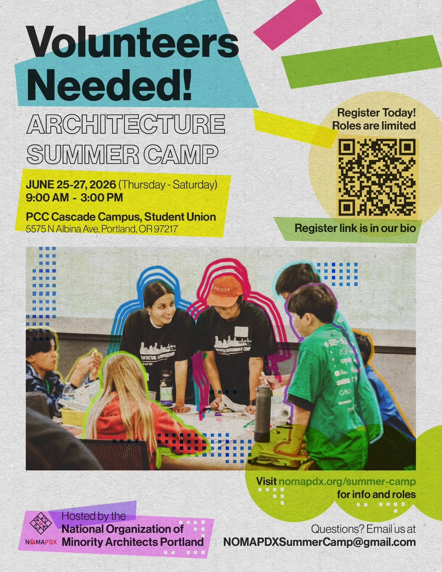 Middle school students who participate in our summer camp work closely with mentors in the architecture, design, and planning fields to create designs they would like to see in their communities.

Are you an architect, designer, planner, or college s