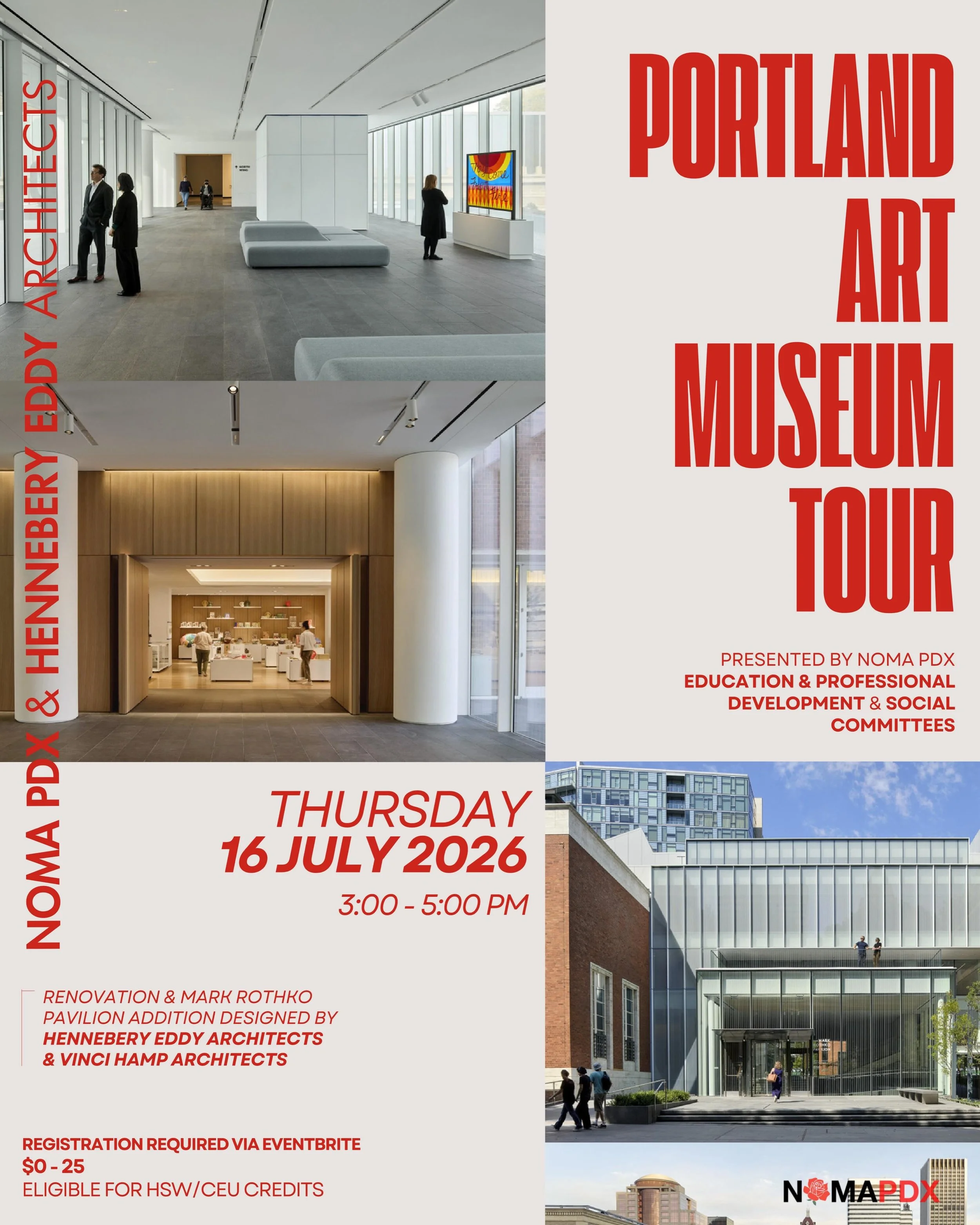 NOMA PDX Education &amp; Professional Development and Social Committees present: Portland Art Museum Tour with Hennebery Eddy Architects

Join NOMA PDX for a guided tour of the Portland Art Museum, featuring the new Mark Rothko Pavilion and the renov
