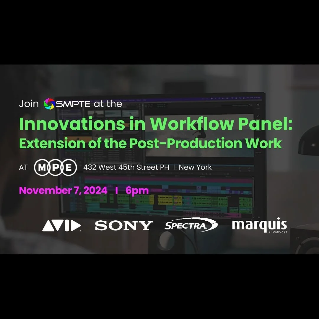 @MotionPictureEnterprises is honored to support @SMPTEconnect New York by hosting the Innovations in Workflow Panel, an in-depth look at how cutting-edge panel technology is transforming post-production workflows. Join us on November 7th at 6pm in NY
