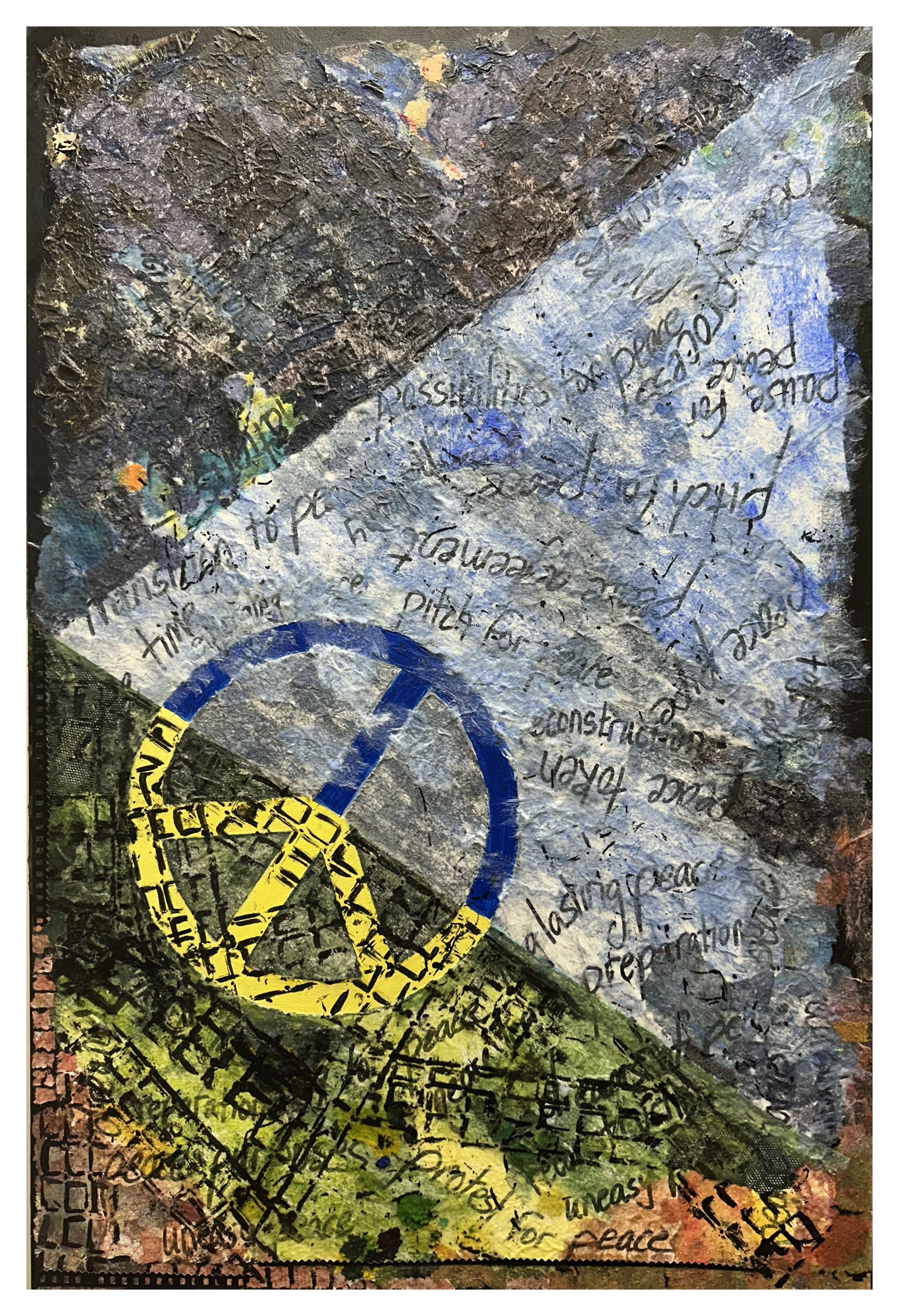 Time for Peace, Mixed Media Collage, 36"x24"