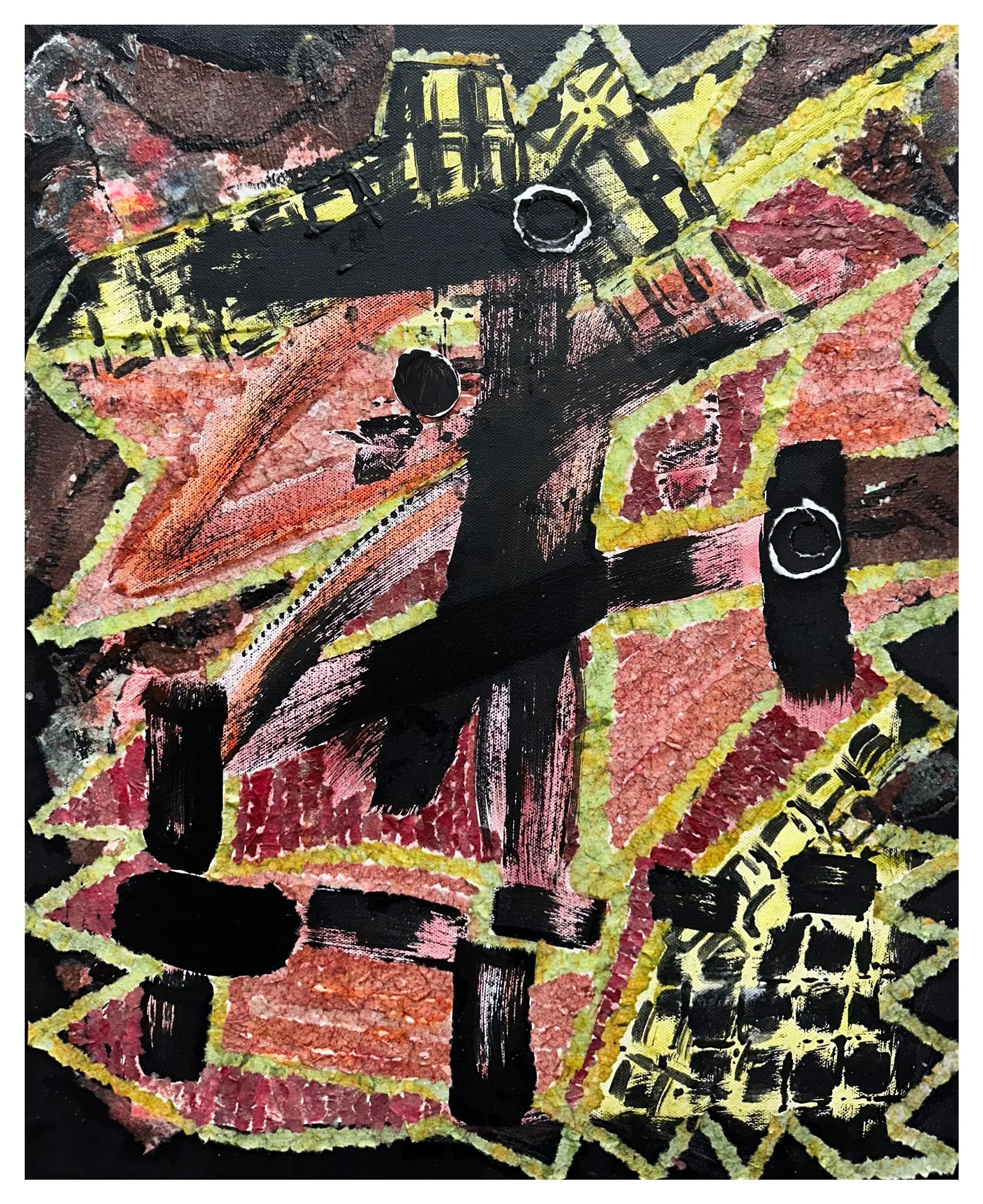My Name is Ozymandias, Mixed Media Collage, 20"x16"