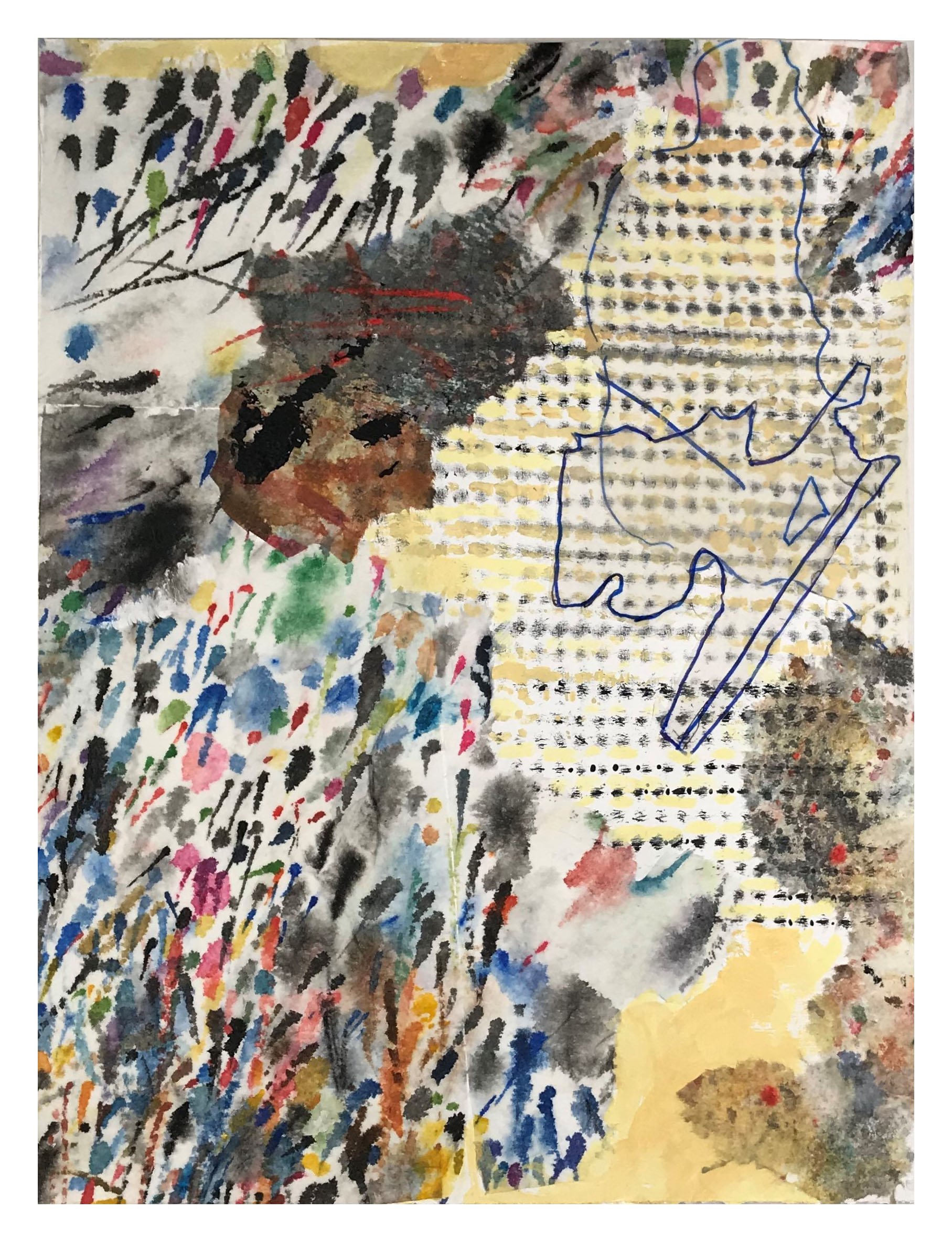Spring Rising, Mixed Media Collage, 15"x11"