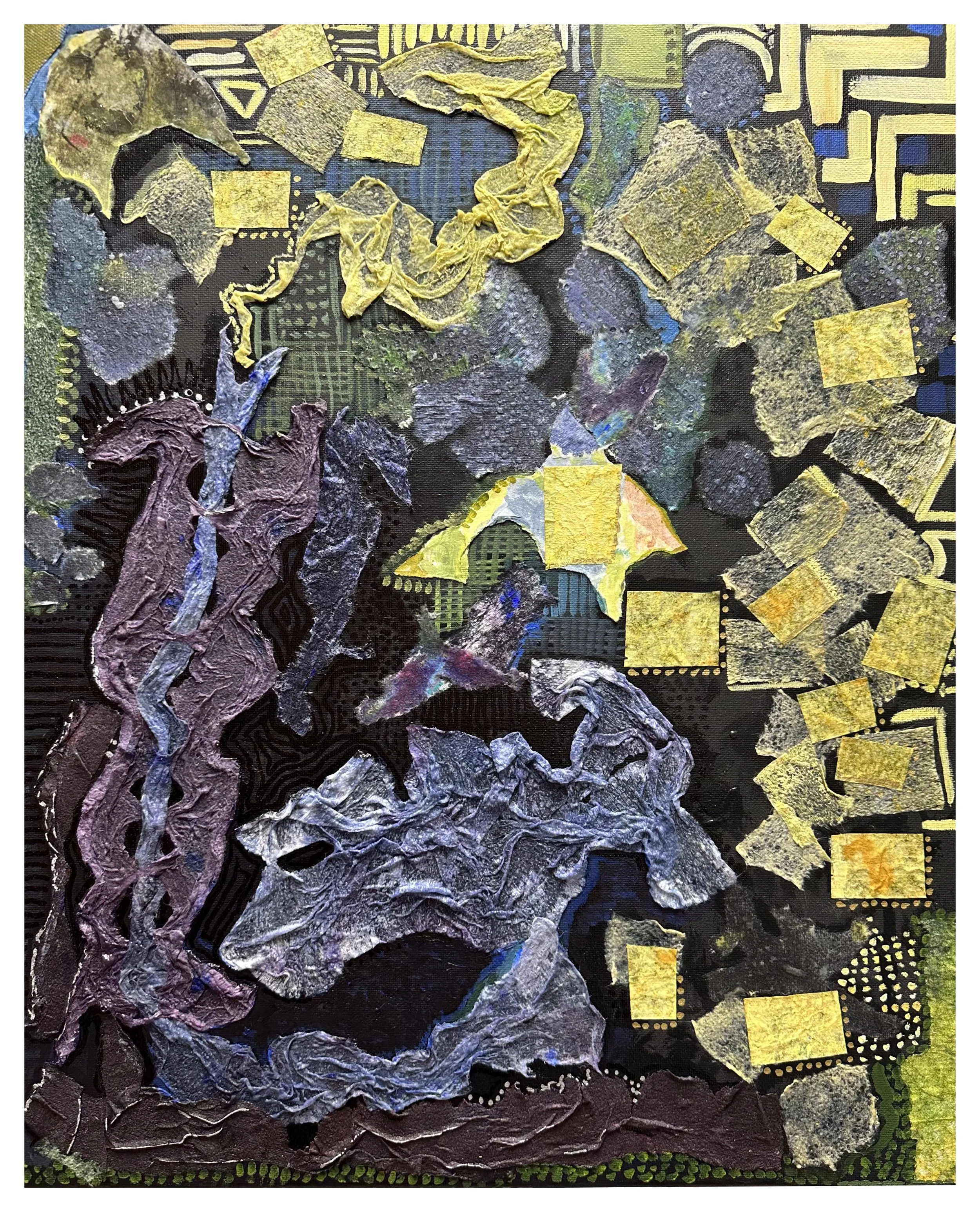 Styx, Mixed Media Collage, 20"x16"