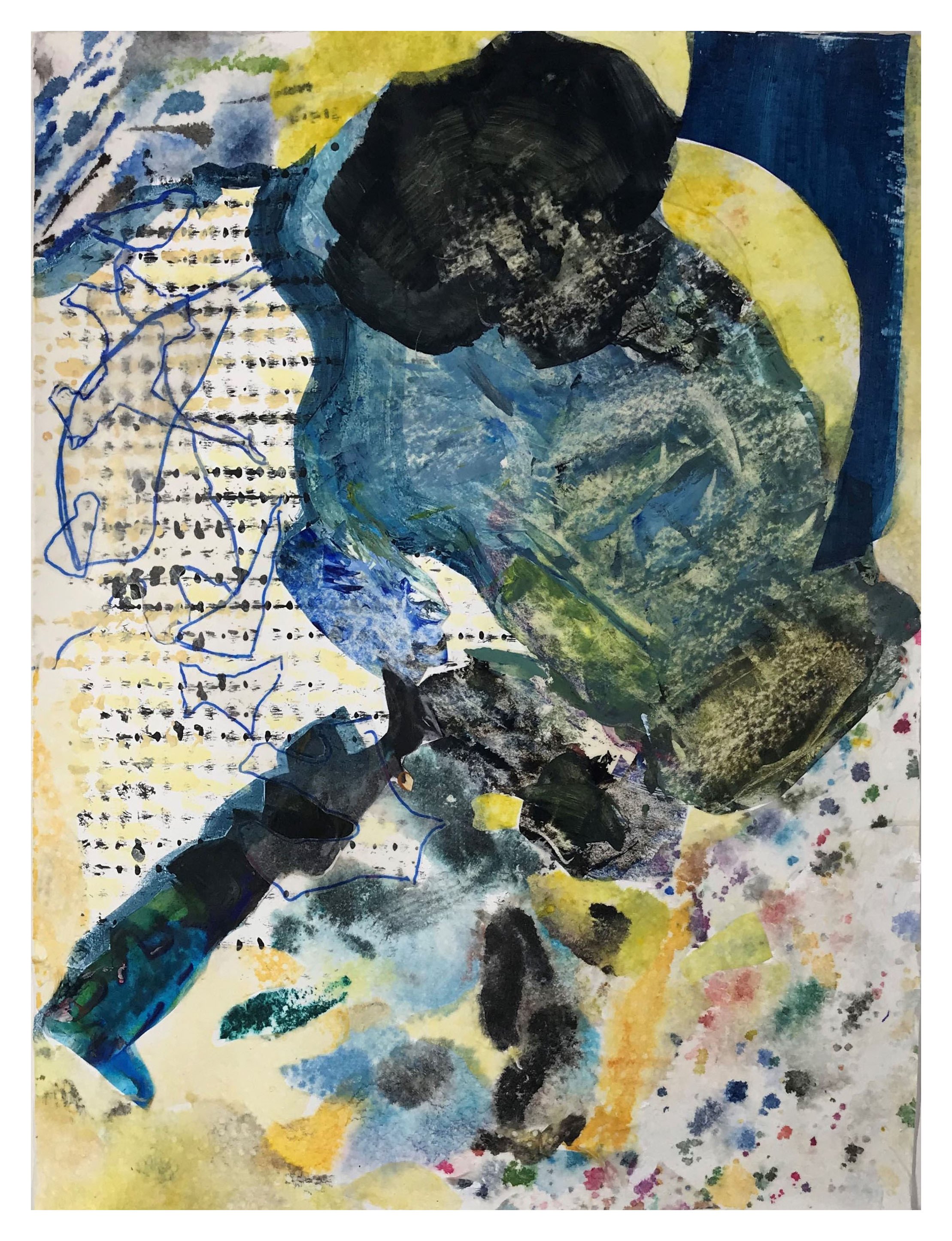 Spring Rising #1,Mixed Media Collage, 15"x11", 