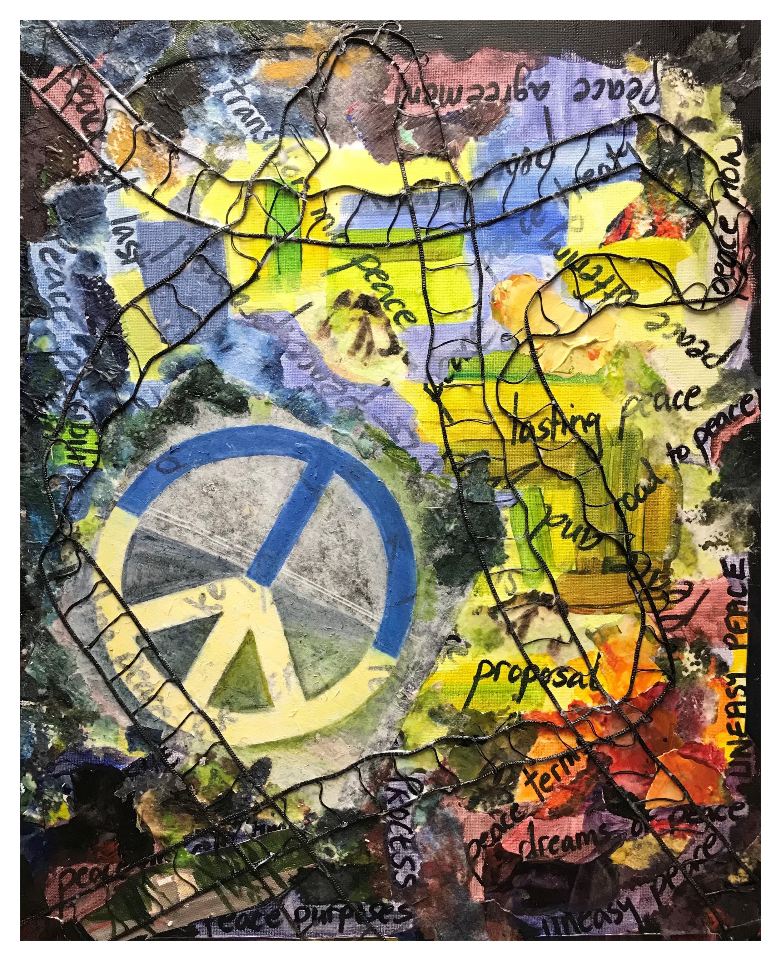 Peace Process, Mixed Media Collage, 20"x16"
