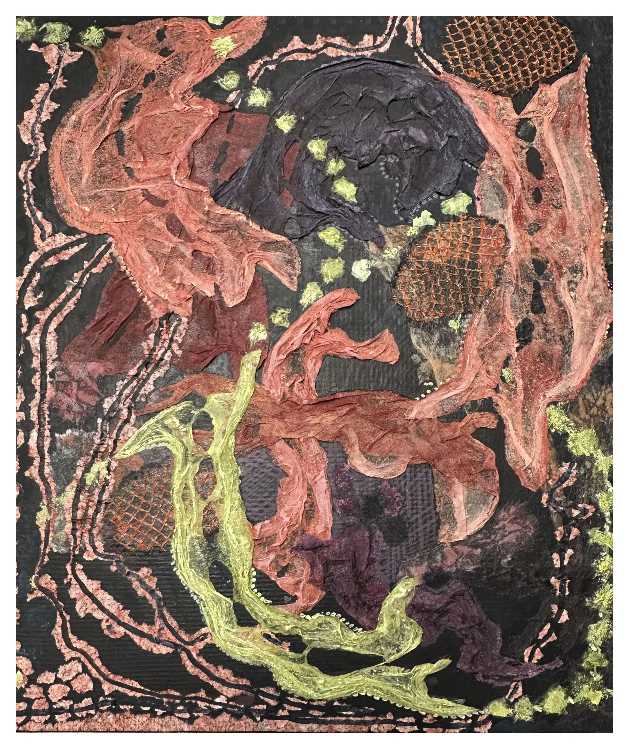 Dancing in the Moonlight, Mixed Media Collage, 20"x16"