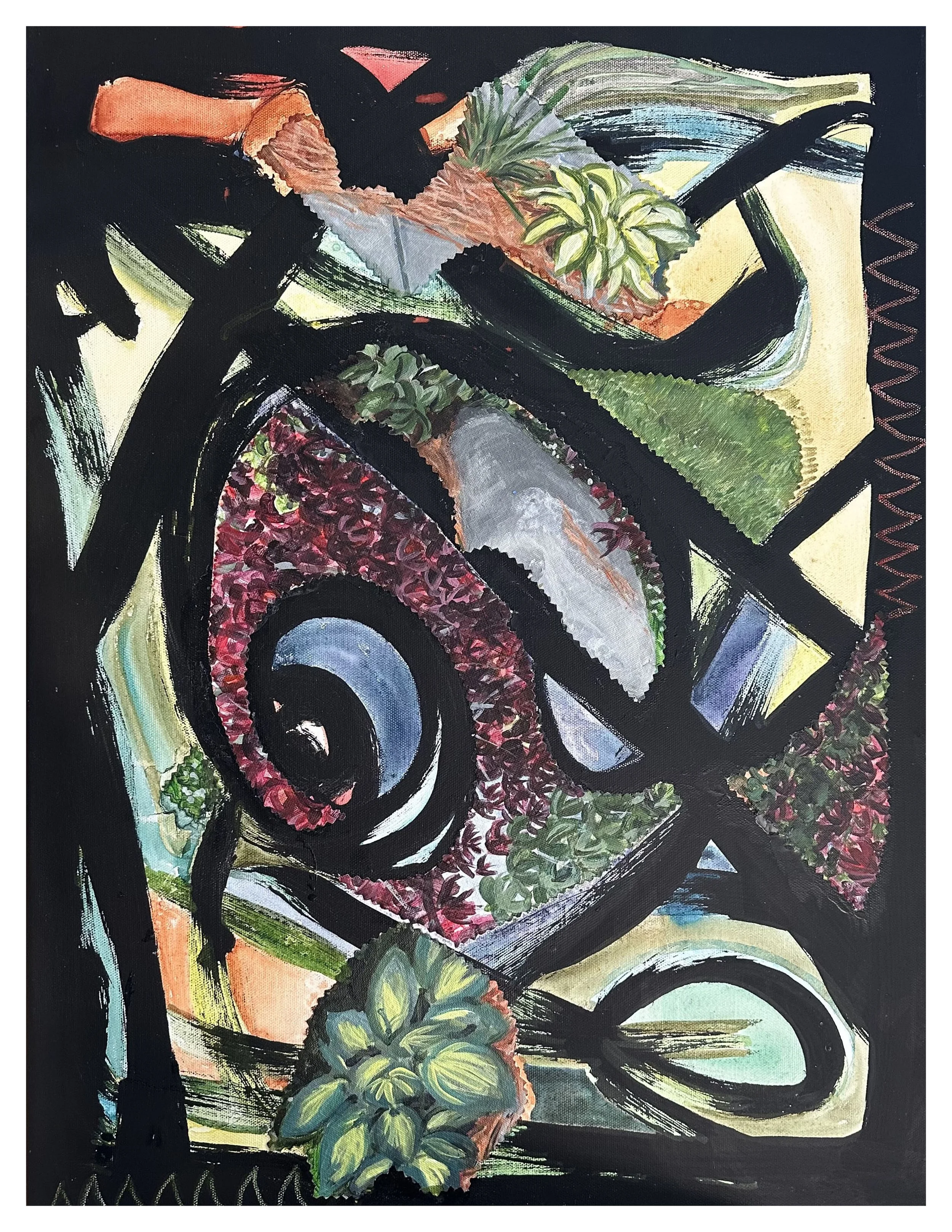 Bird's Eye, Mixed Media Collage, 24"x20"