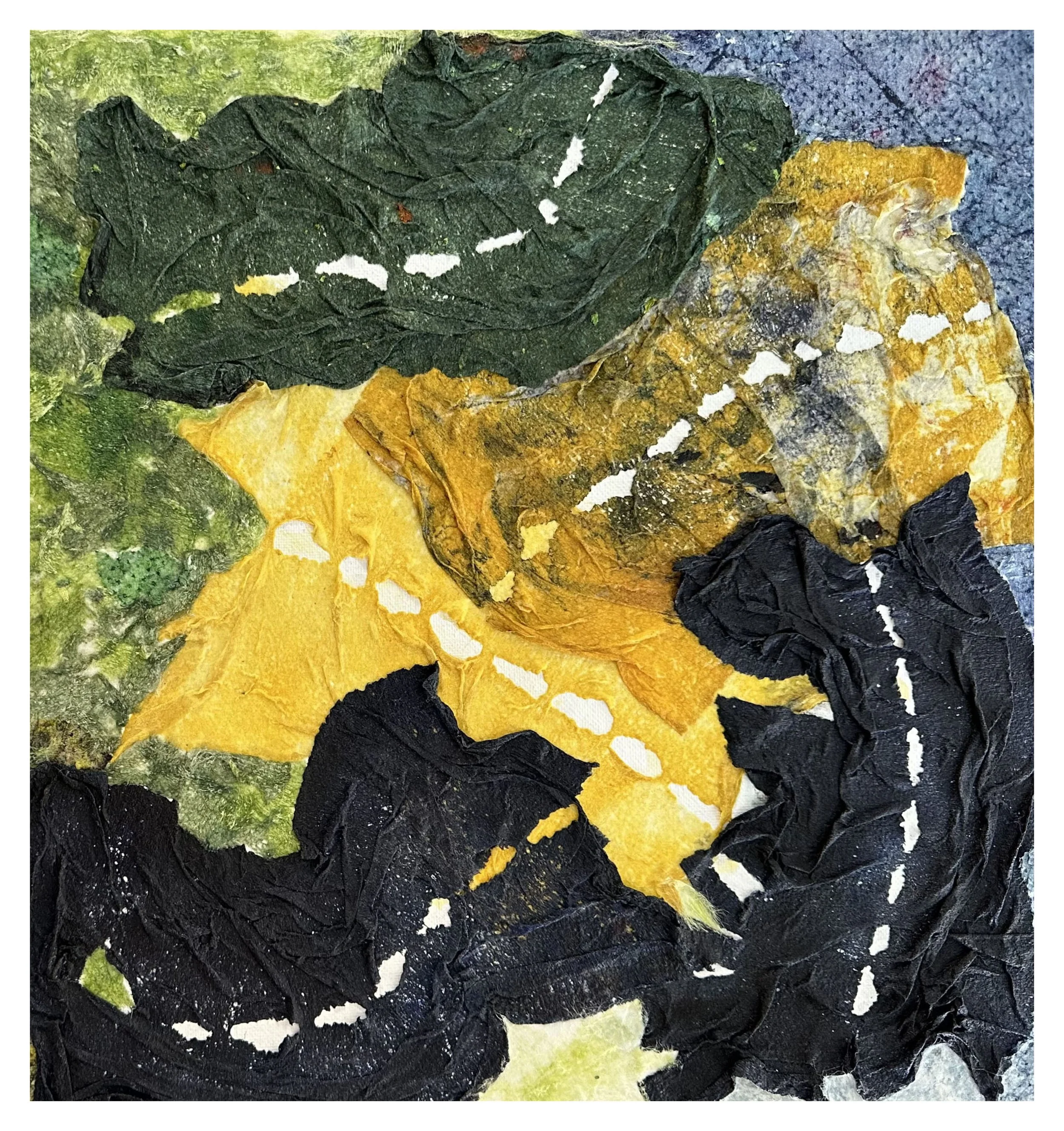 Pathways to Peace, Mixed Media Collage, 14"x14"