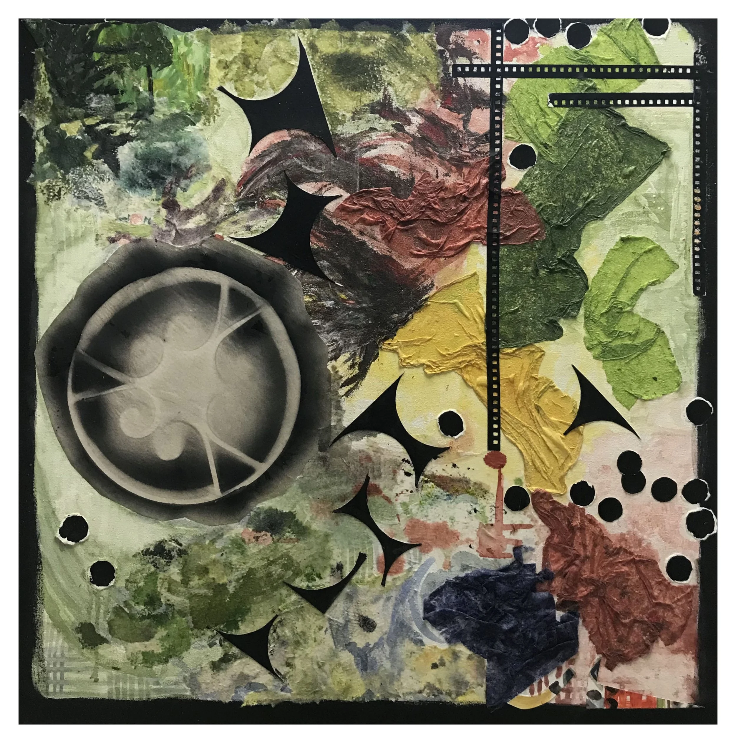 Did You Think it Would All Come Out in the Wash? Mixed Media Collage, 30"x30"