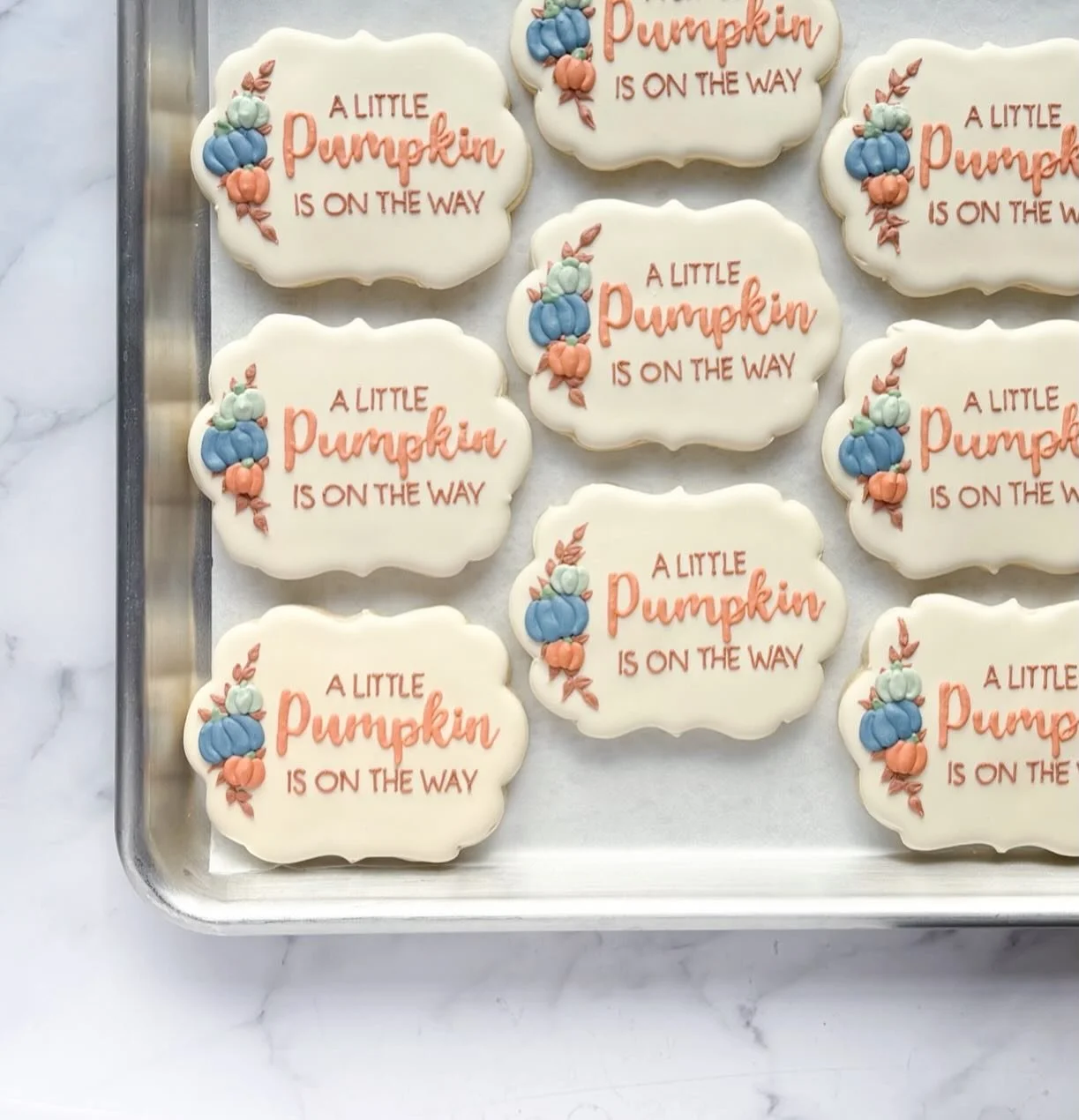 𝙰 𝚕𝚒𝚝𝚝𝚕𝚎 𝚙𝚞𝚖𝚙𝚔𝚒𝚗 𝚒𝚜 𝚘𝚗 𝚝𝚑𝚎 𝚠𝚊𝚢 baby shower theme! 

.
.
.
.
.
.
#decoratedcookies #sugarcookies #dmvfoodie #dmvcookies #pumpkin #babyshowercookies #cookiesofarlington #arlingtonva #rosasbakingco #supportsmallbusiness