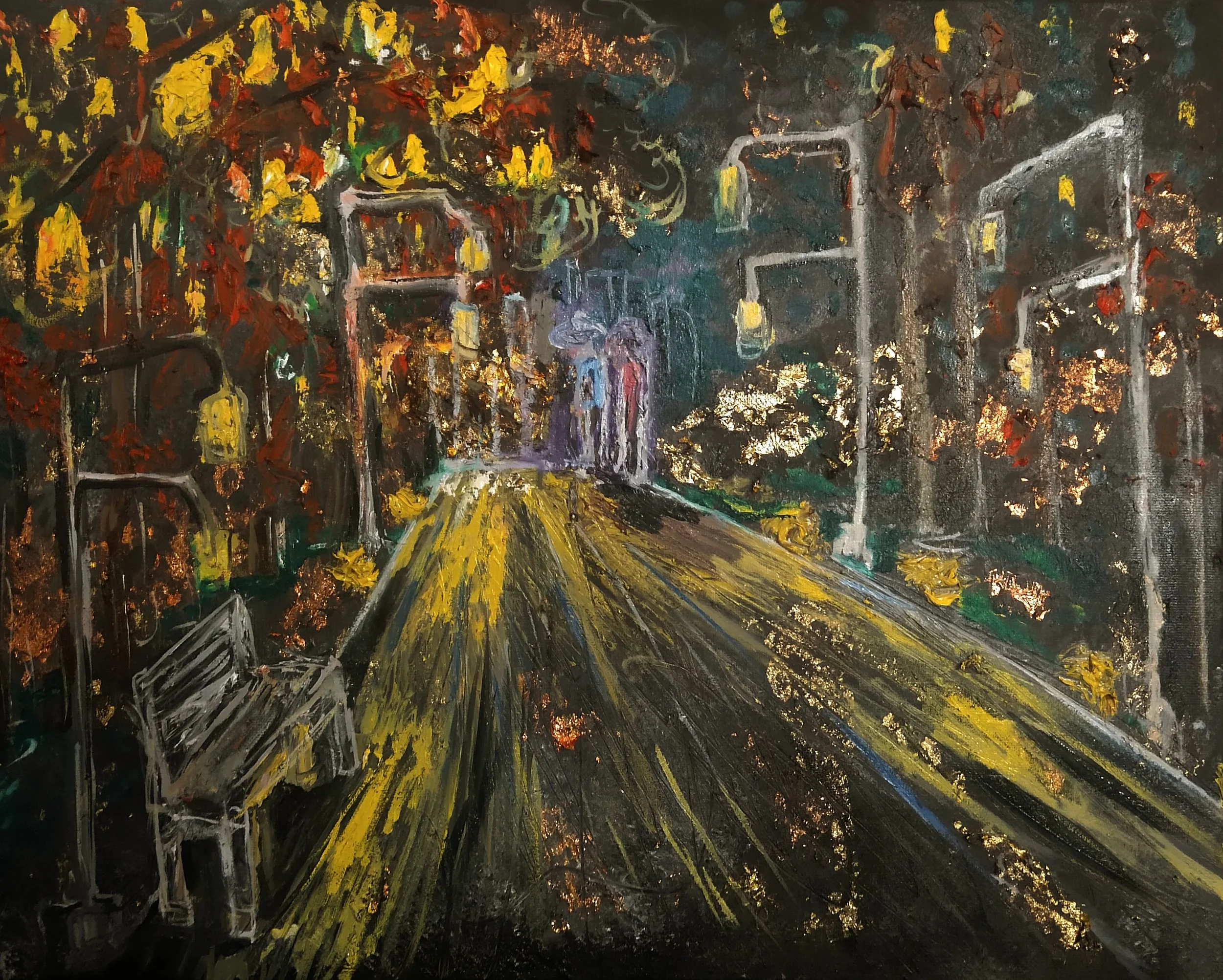 Walking in the park at Night