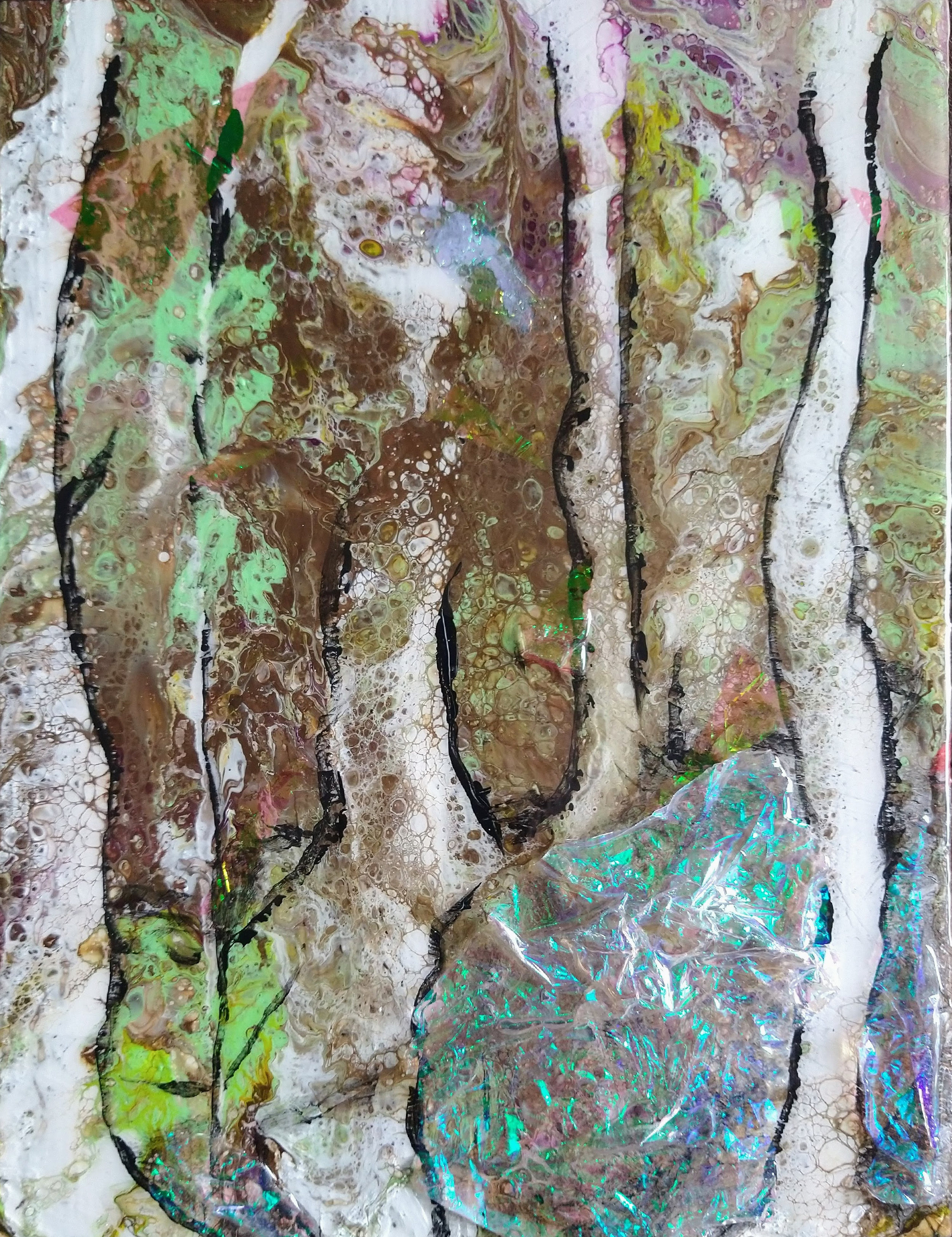 Pour Acrylic Painting Series Birch 03