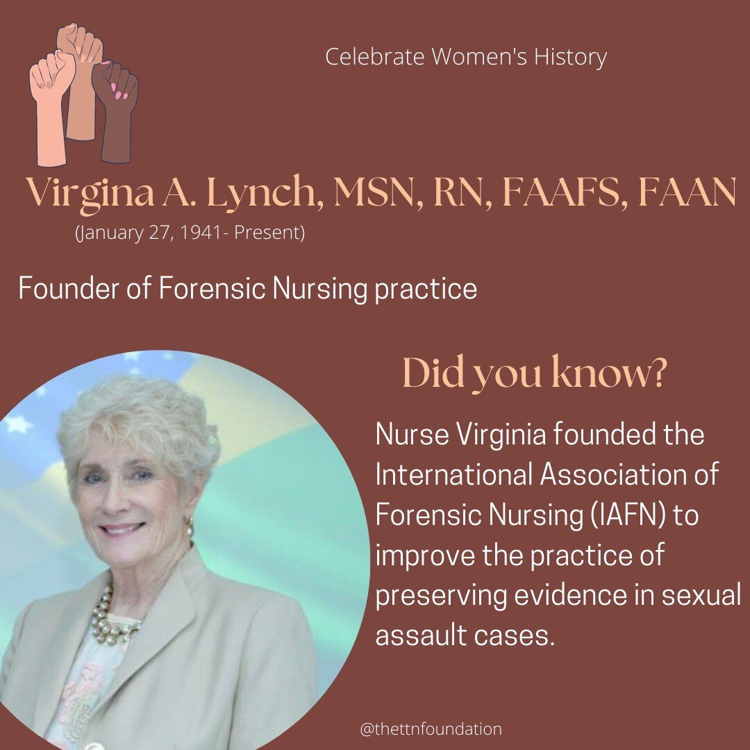 Virginia A. Lynch received her nursing degree from Texas Christian University in 1982, where she first encountered forensic sciences during a clinical rotation. Following graduation during the 1980's, she established the first post-sexual assault car