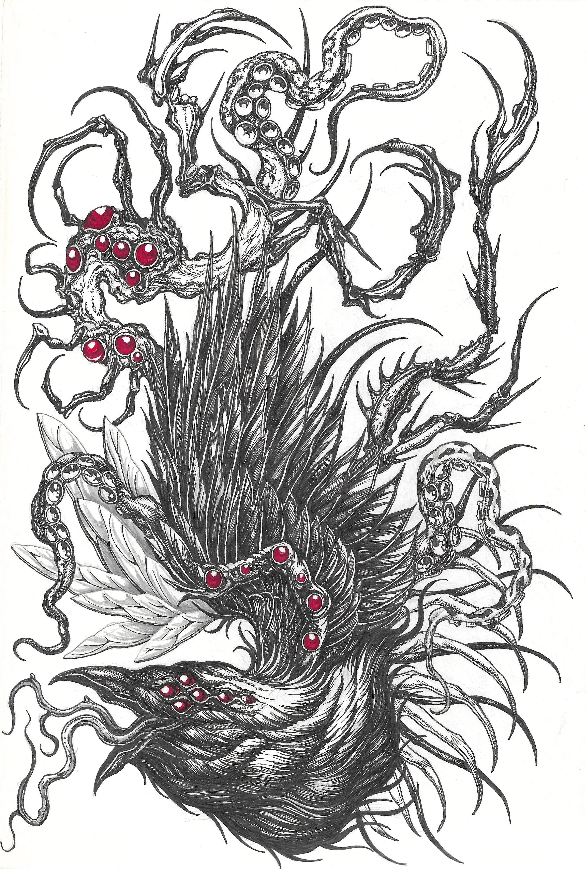 Demon Crow $1200 
1-2 Sessions, 10in x 8in minimum