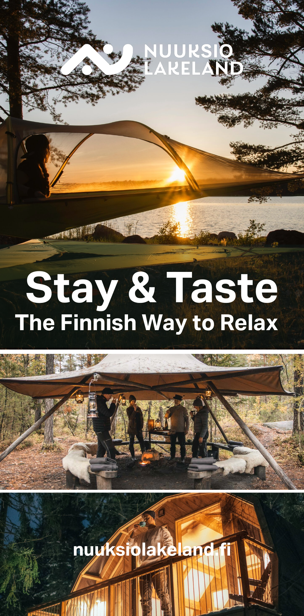 Stay & Taste
The Finnish way to relax

Savour the moment.
Gather together.
Taste the forest.