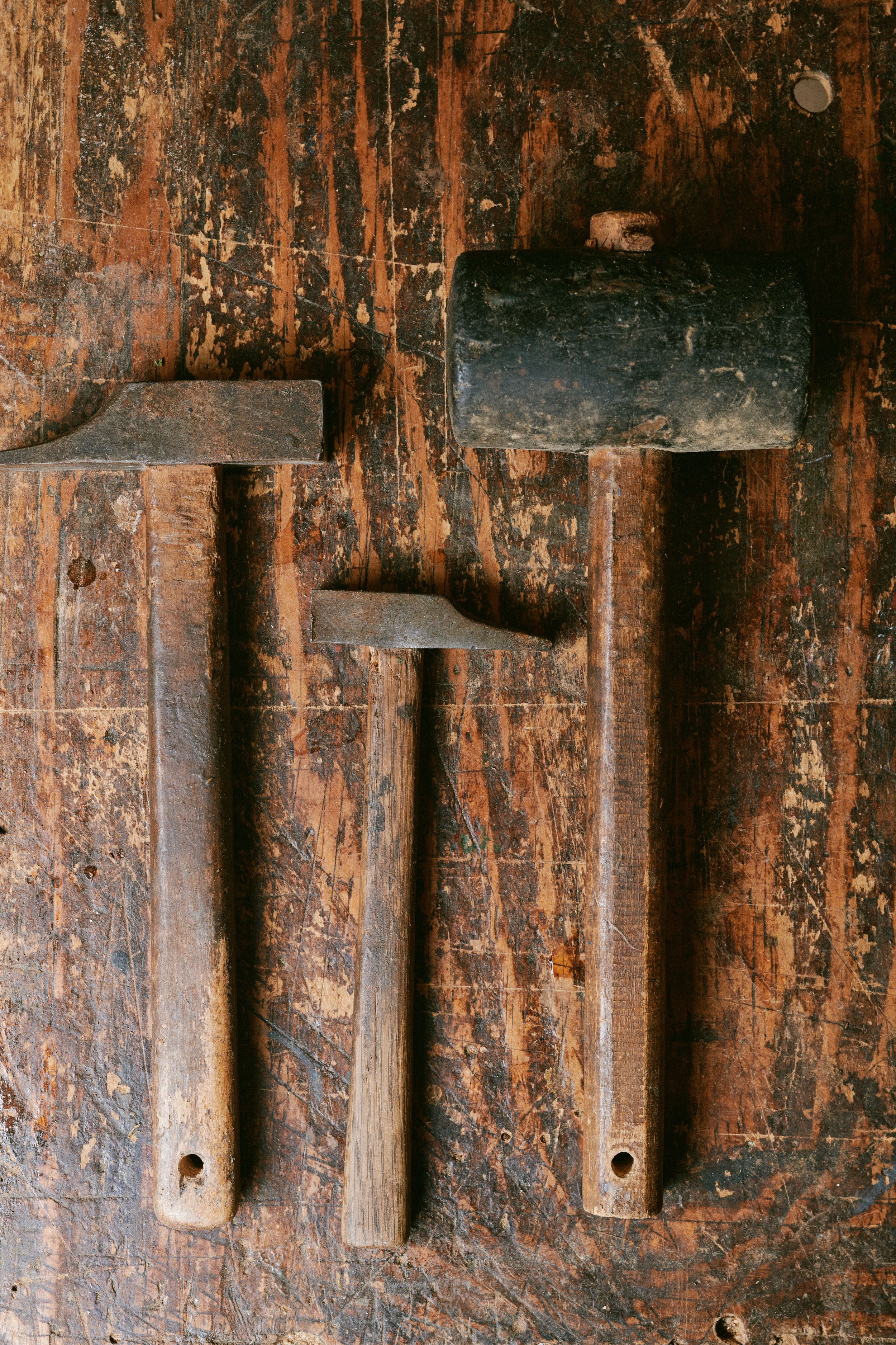   Tools used to break apart the foundations of furniture to begin the restoration process  