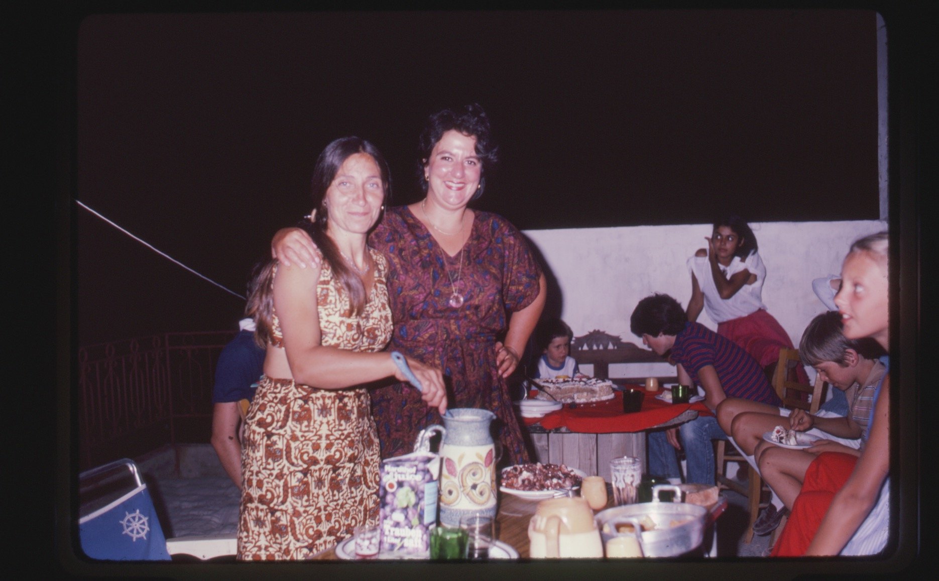 Ioanna, whose son now owns the house, with Mary Whitten (1983). Photograph by Jack Whitten.