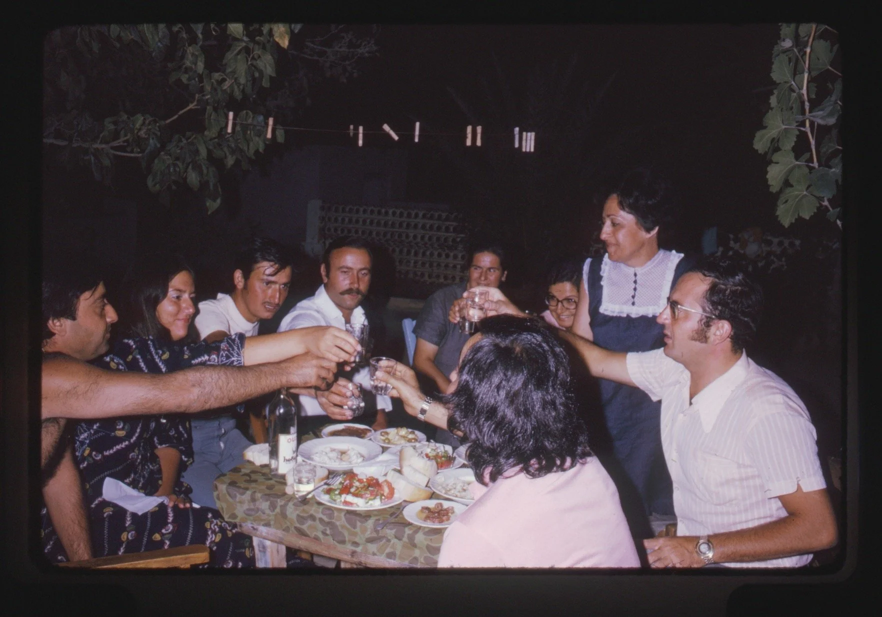 Gathering with Mary Whitten and Captain Yiannis Kanaris (1973). Photograph by Jack Whitten.