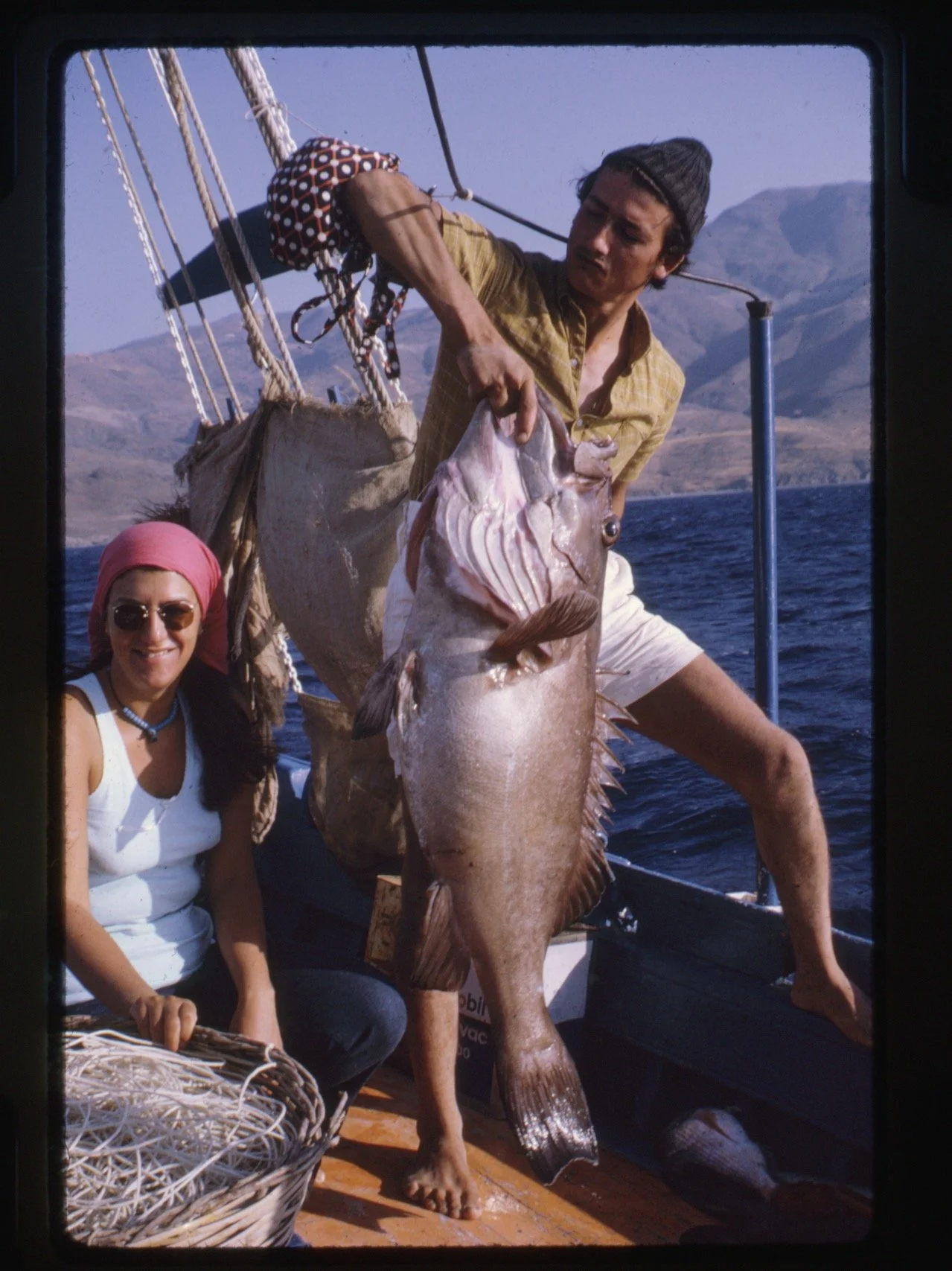 Mary Whitten and Captain Yiannis Kanaris (1971). Photograph by Jack Whitten.
