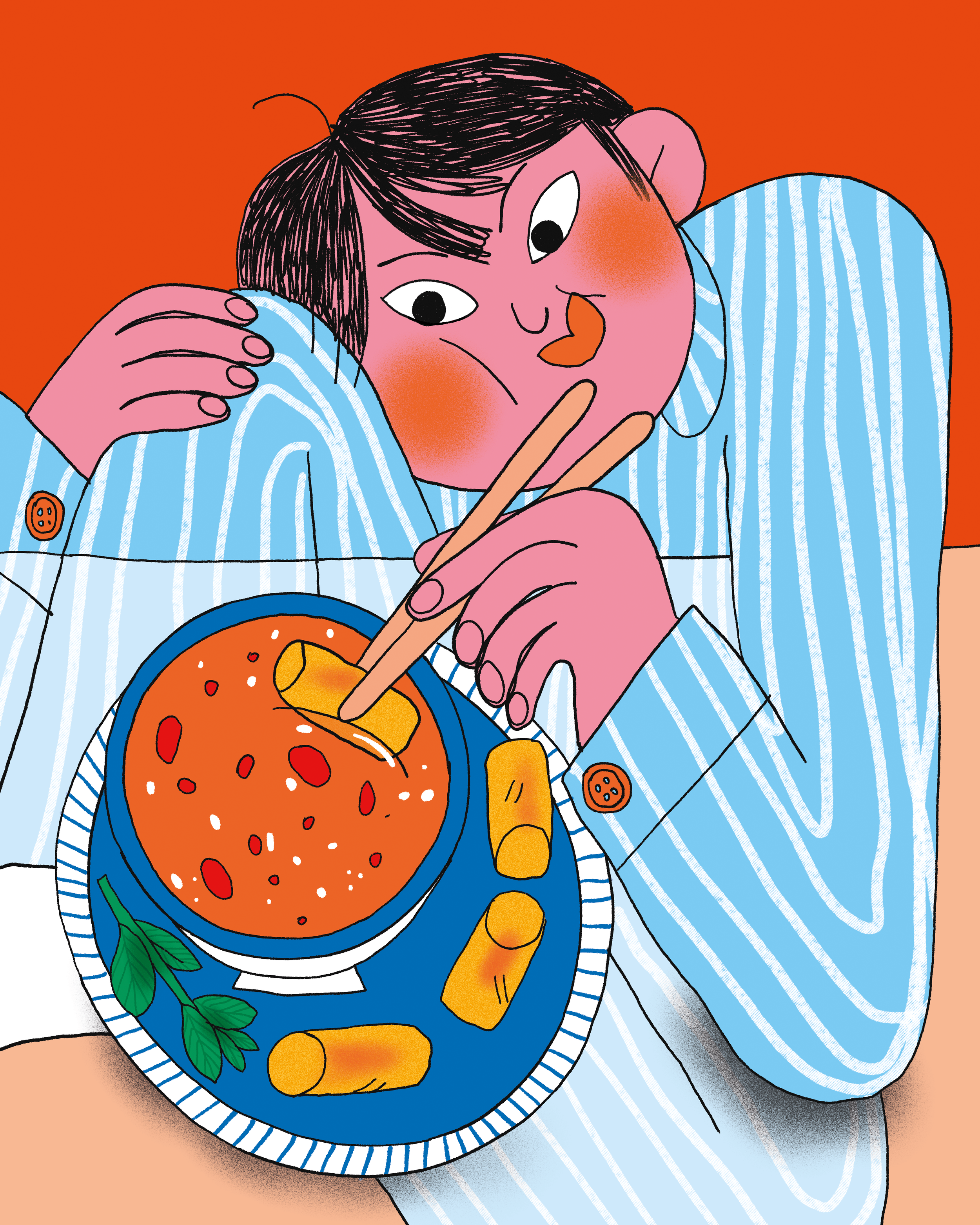 Lou Gille • Illustration nems en pijama 